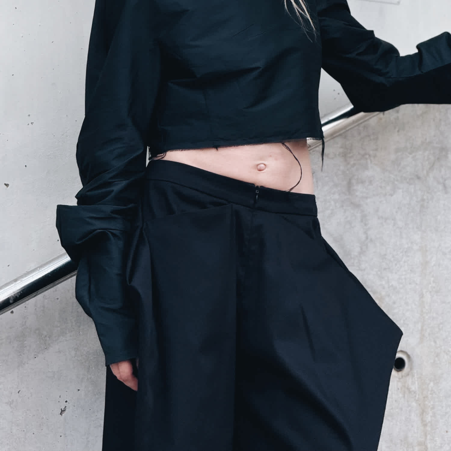 Black Wide-Leg Culotte Shorts | Sazha | Wolf & Badger