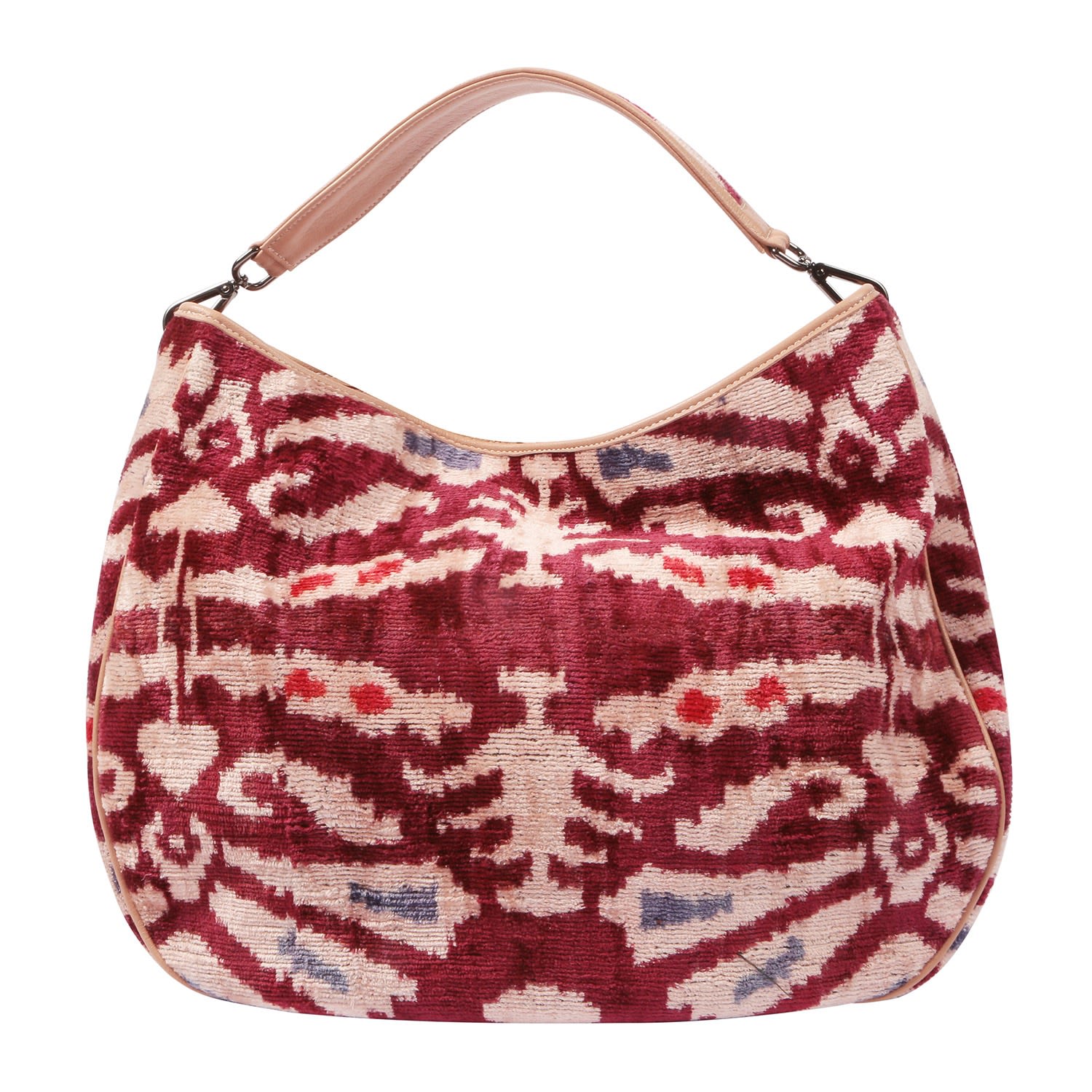 Women's Brown Garuda Velvet Ikat Bag In Maroon | Sjw Bags London