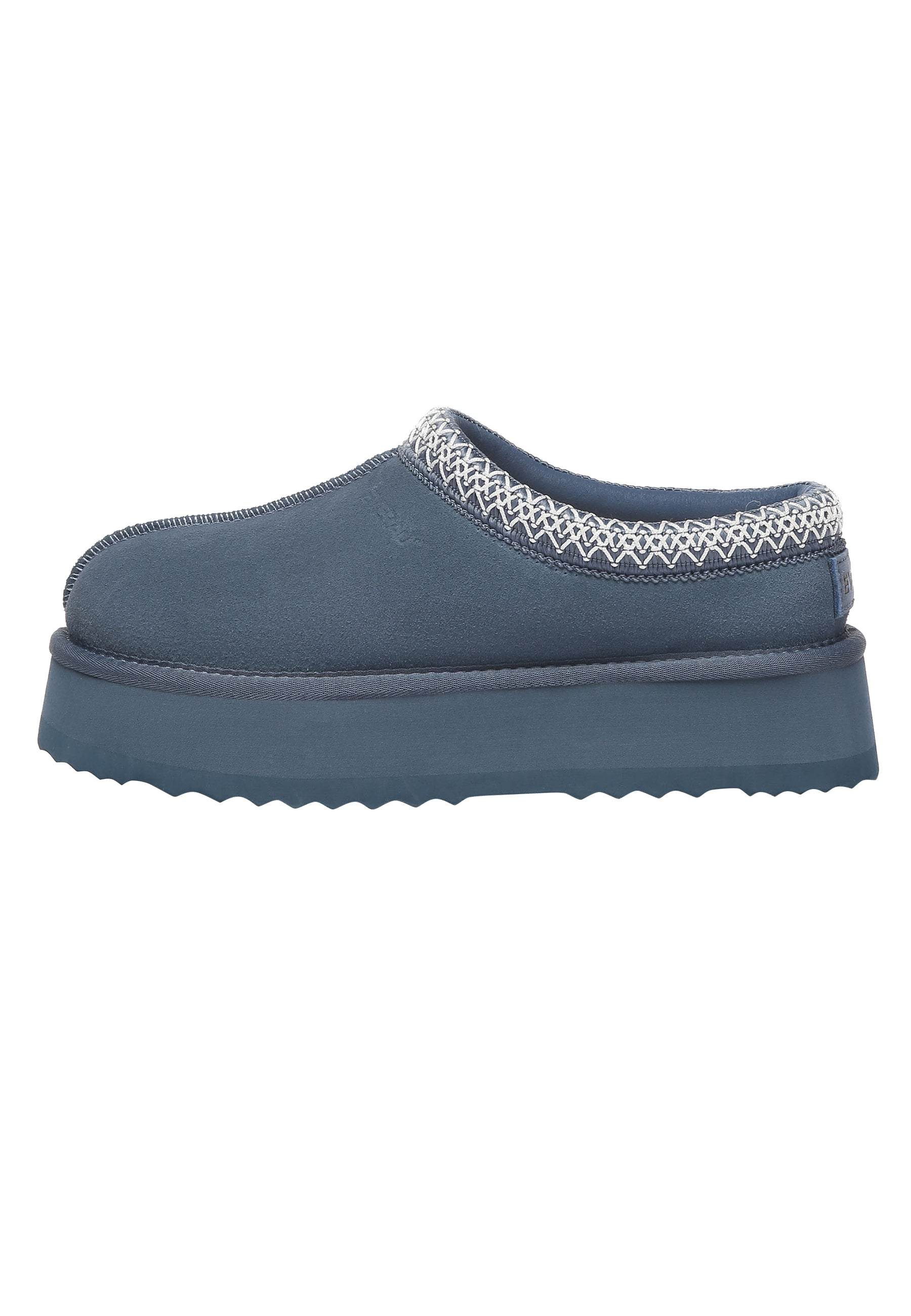Everau Australia Women's Wonga Leather Slippers In Denim Blue