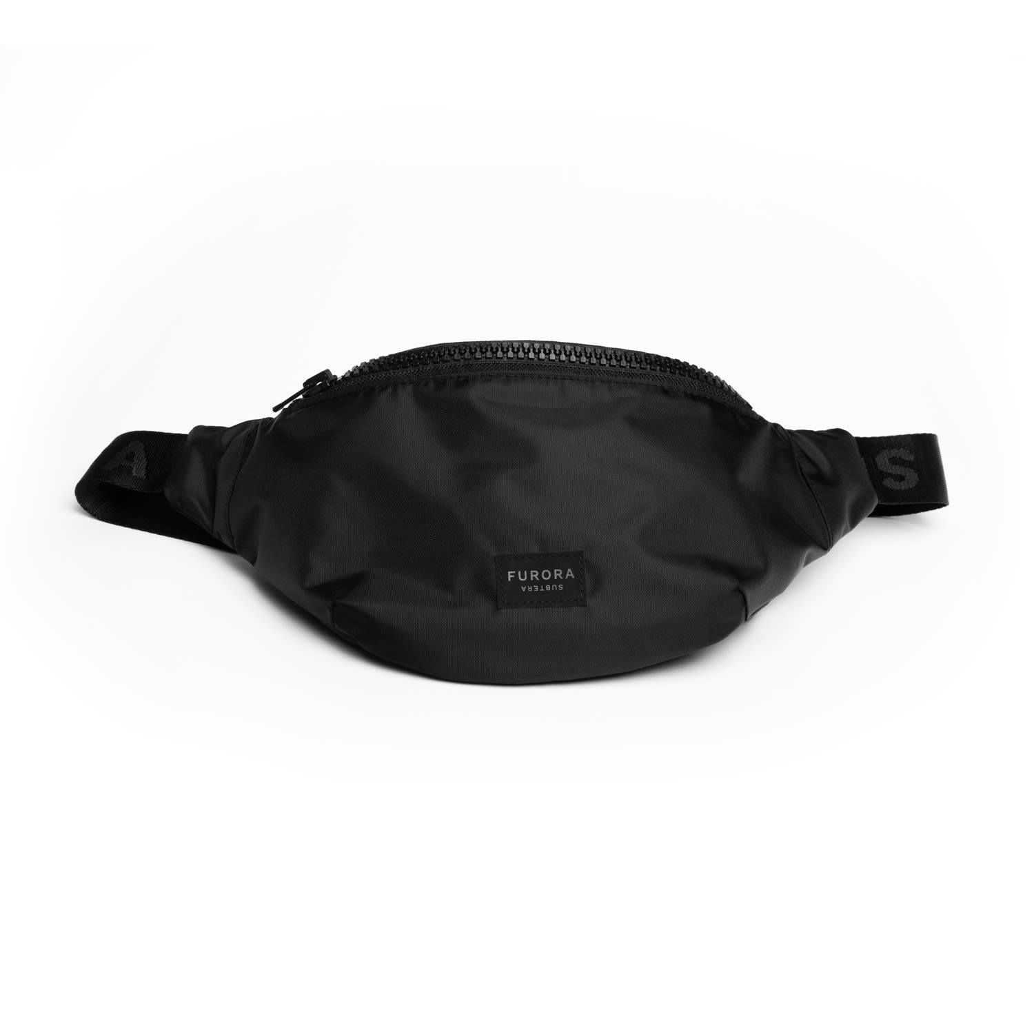 black fabric bum bag