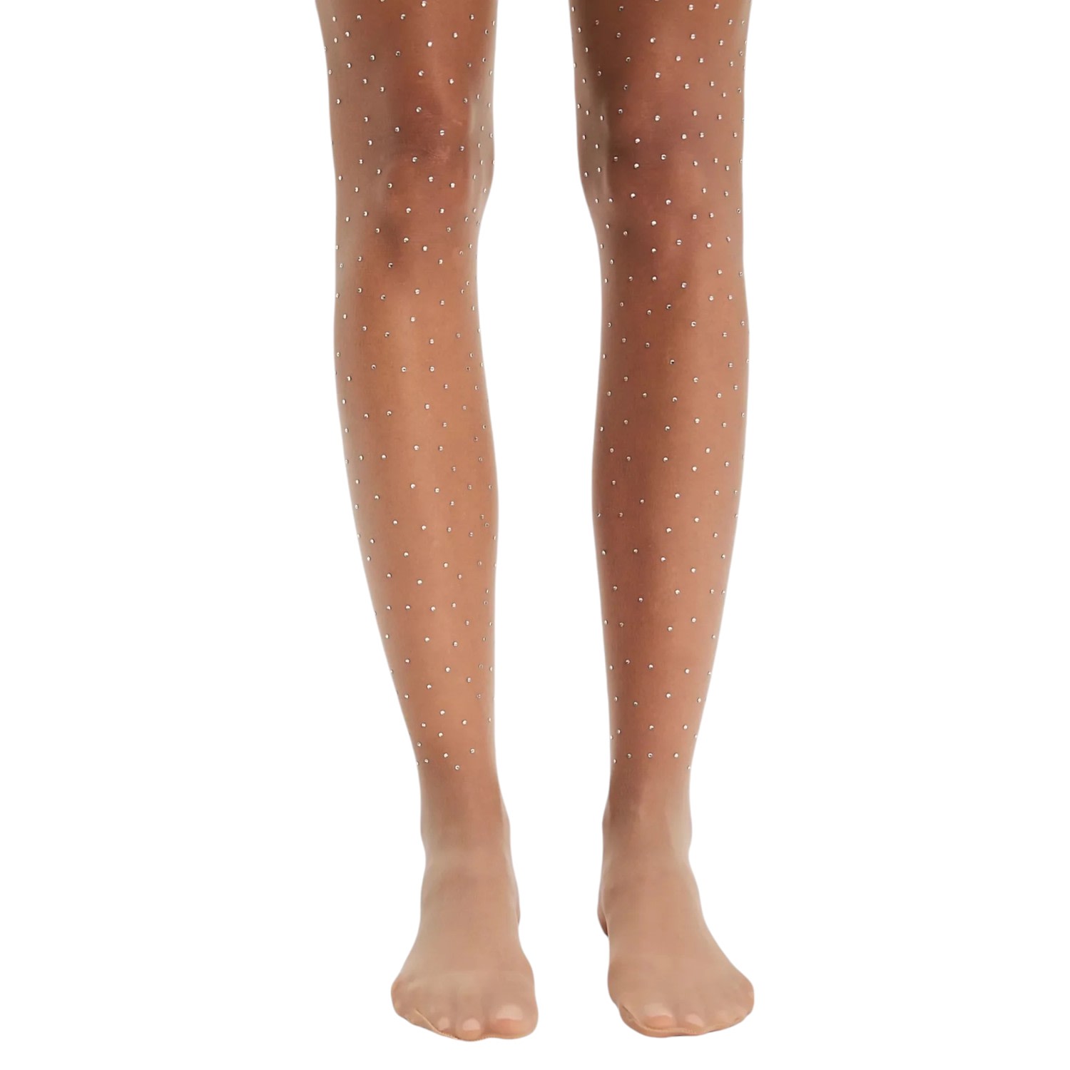High Heel Jungle By Kathryn Eisman Women's Brown Dream Crystal Tights- Nude In Brown