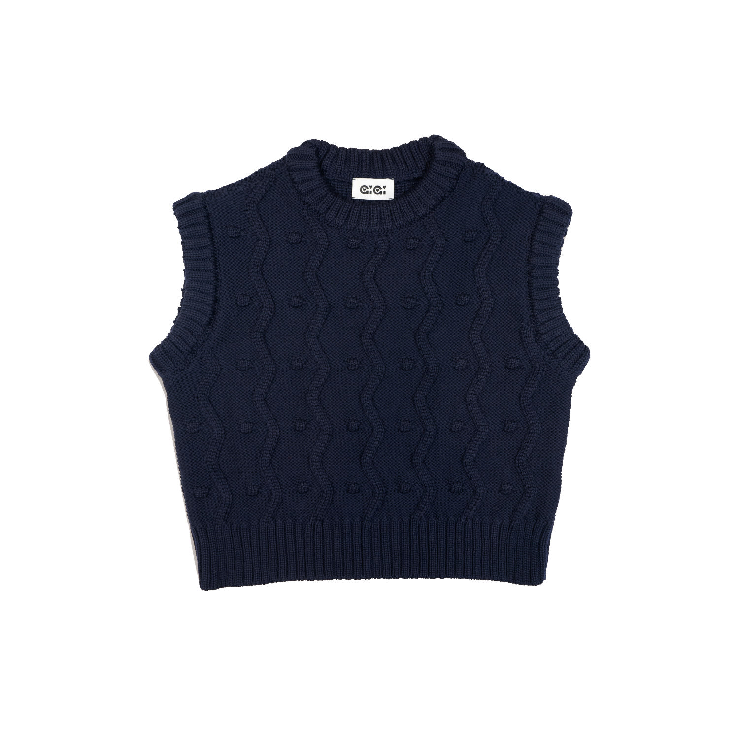 Gigi Knitwear Women's Blue Bubble Vest In Navy In Blue