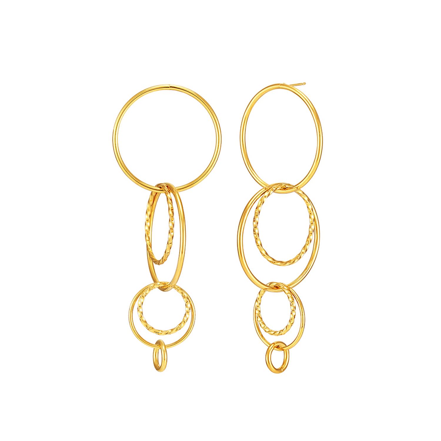 drop hoop earrings gold