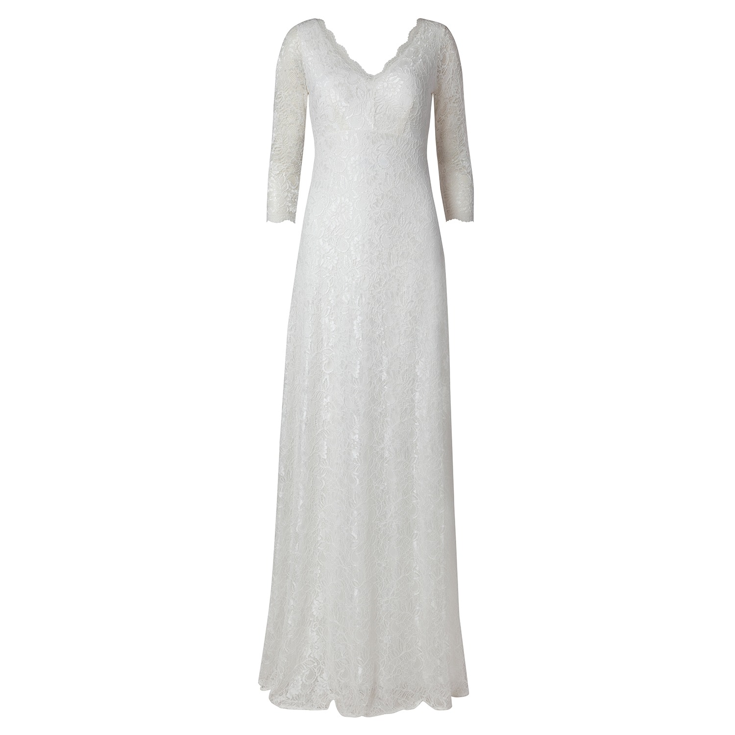 formal dress with lace sleeves Midi Wedding Guest Dress with Half Sleeves and Pleated V-Neck