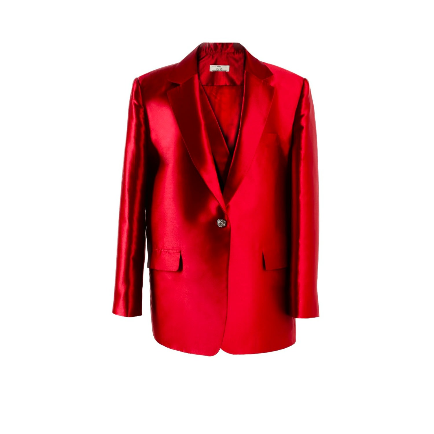 Women’s Red Velvet Tailored Jacket One Size Tuva Collection