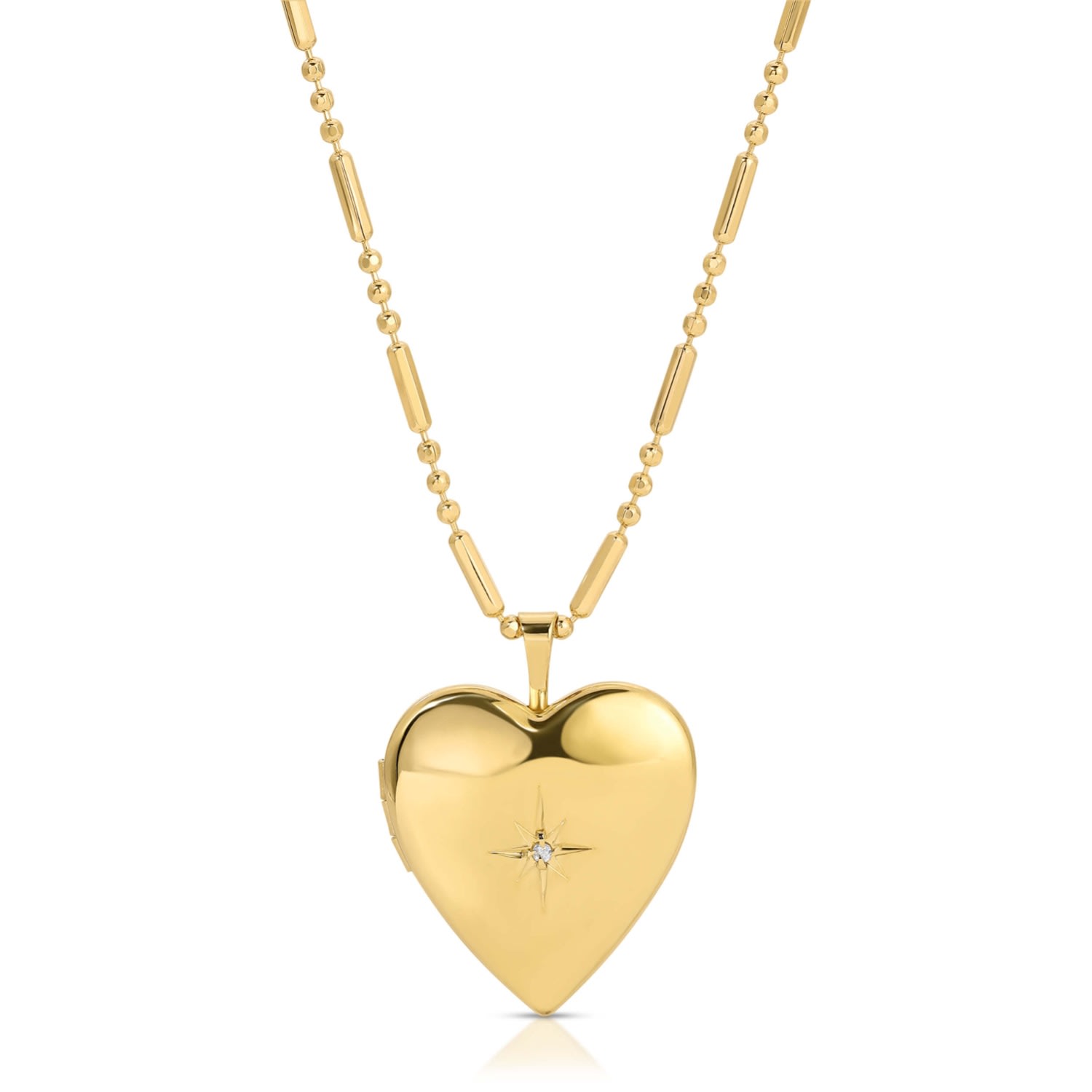 Women’s Gold Star Of My Heart Locket Necklace Glamrocks Jewelry