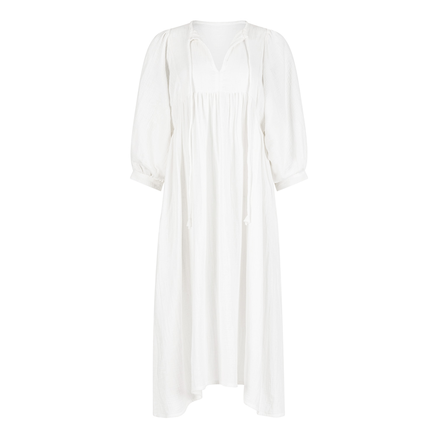 Clothes By Locker Room Women's White Cotton-blend Midi Dress In White