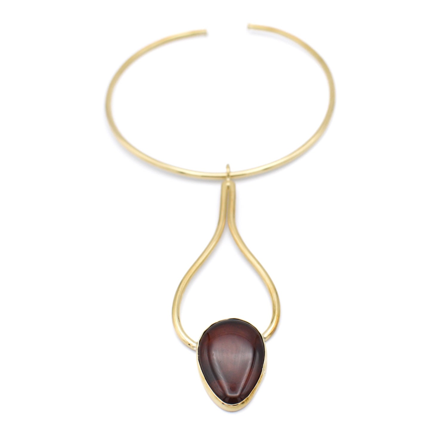 Lala Salama Women's Gold Burnt Orange Drop Choker In Gold