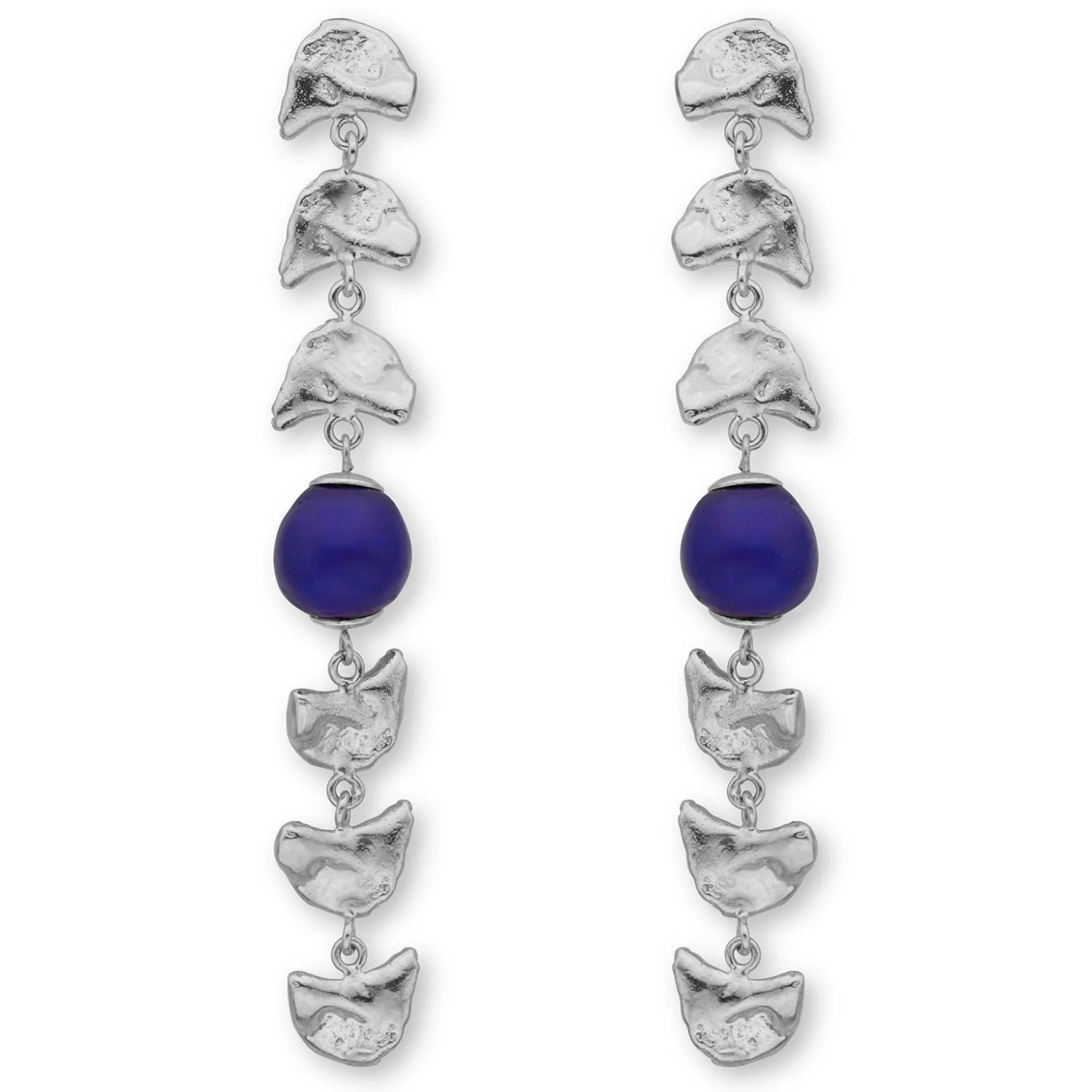 Eva Remenyi Women's Blue / Silver Vacation Sunset Earrings Silver In Metallic