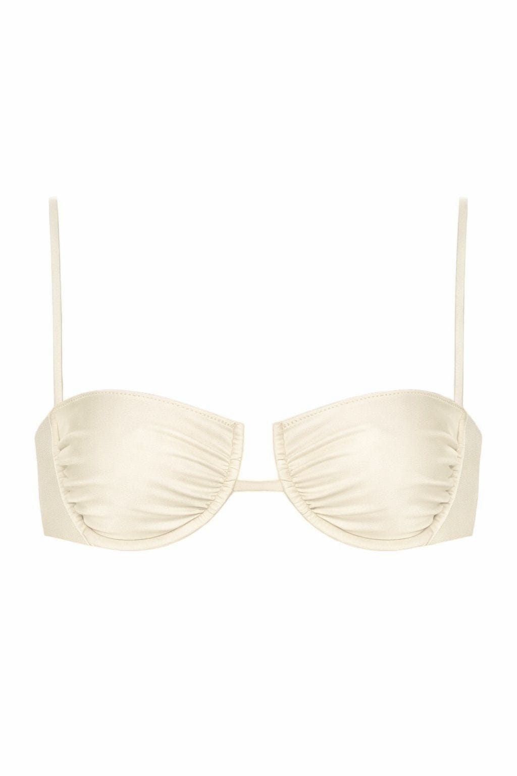 Women's Neutrals Cream Silkie Simonette Bikini Top | Extra Large | Montce Swim