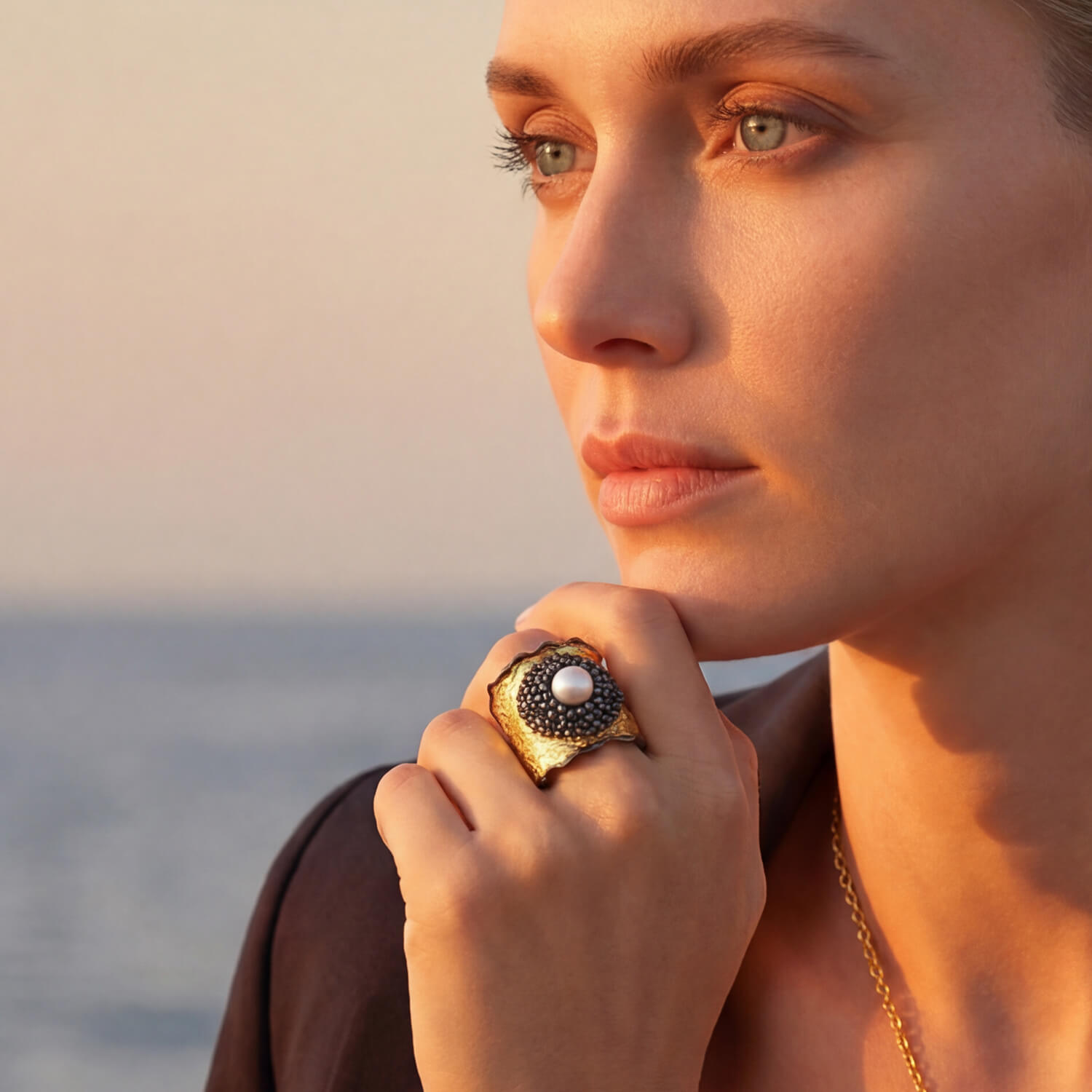 Women's Pearl Ring - Gold | Nowart Jewelry