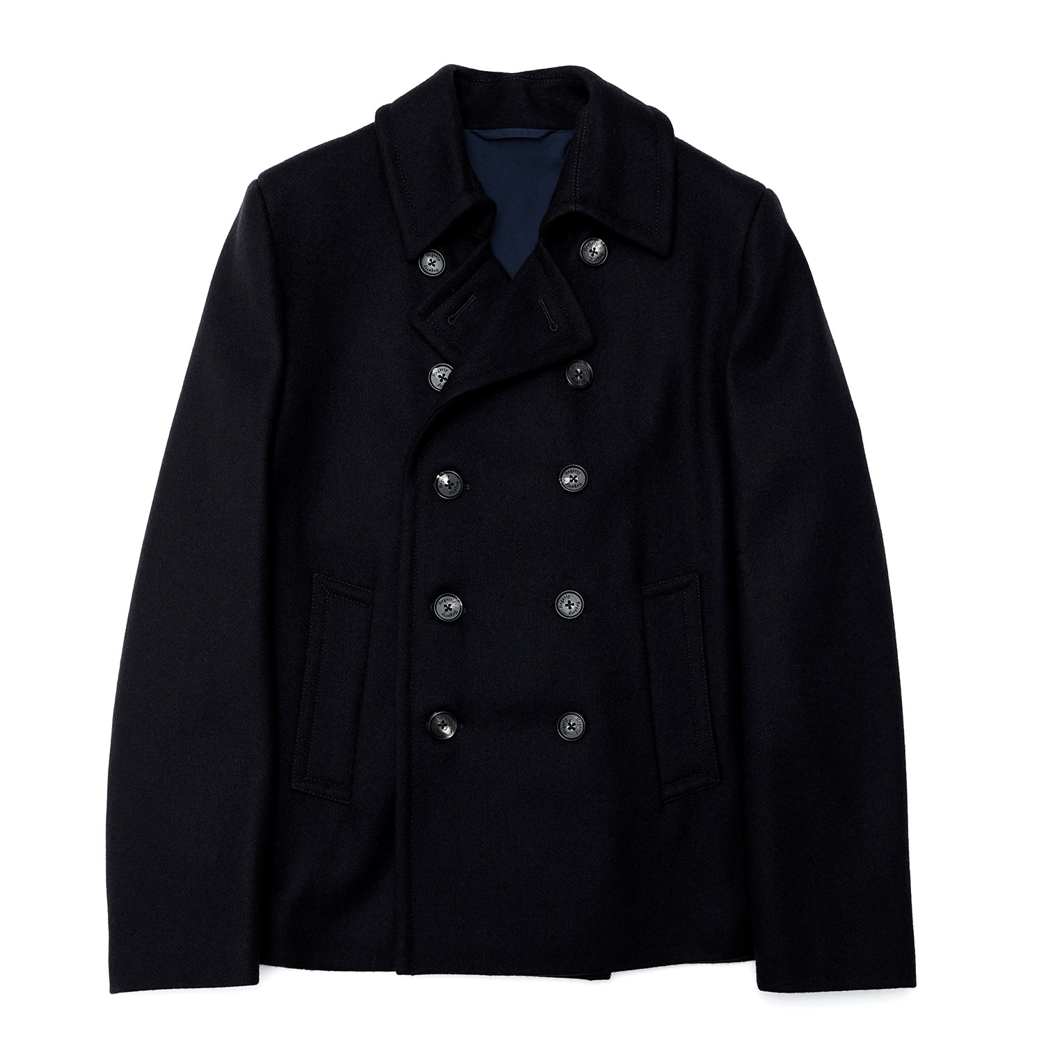 Men’s Pea Coat - Black 40"/102Cm/50 Eu Chest Hegarty