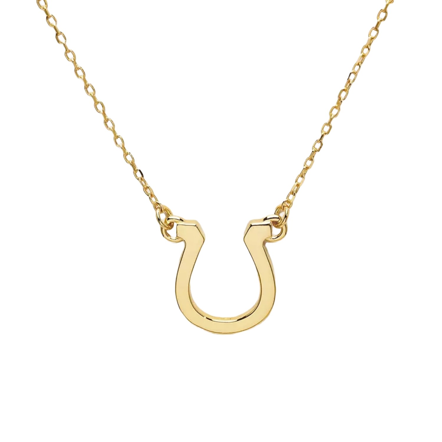 Women’s Get Lucky Horse Shoe 18K Gold Plated Sterling Silver Necklace Fanclub