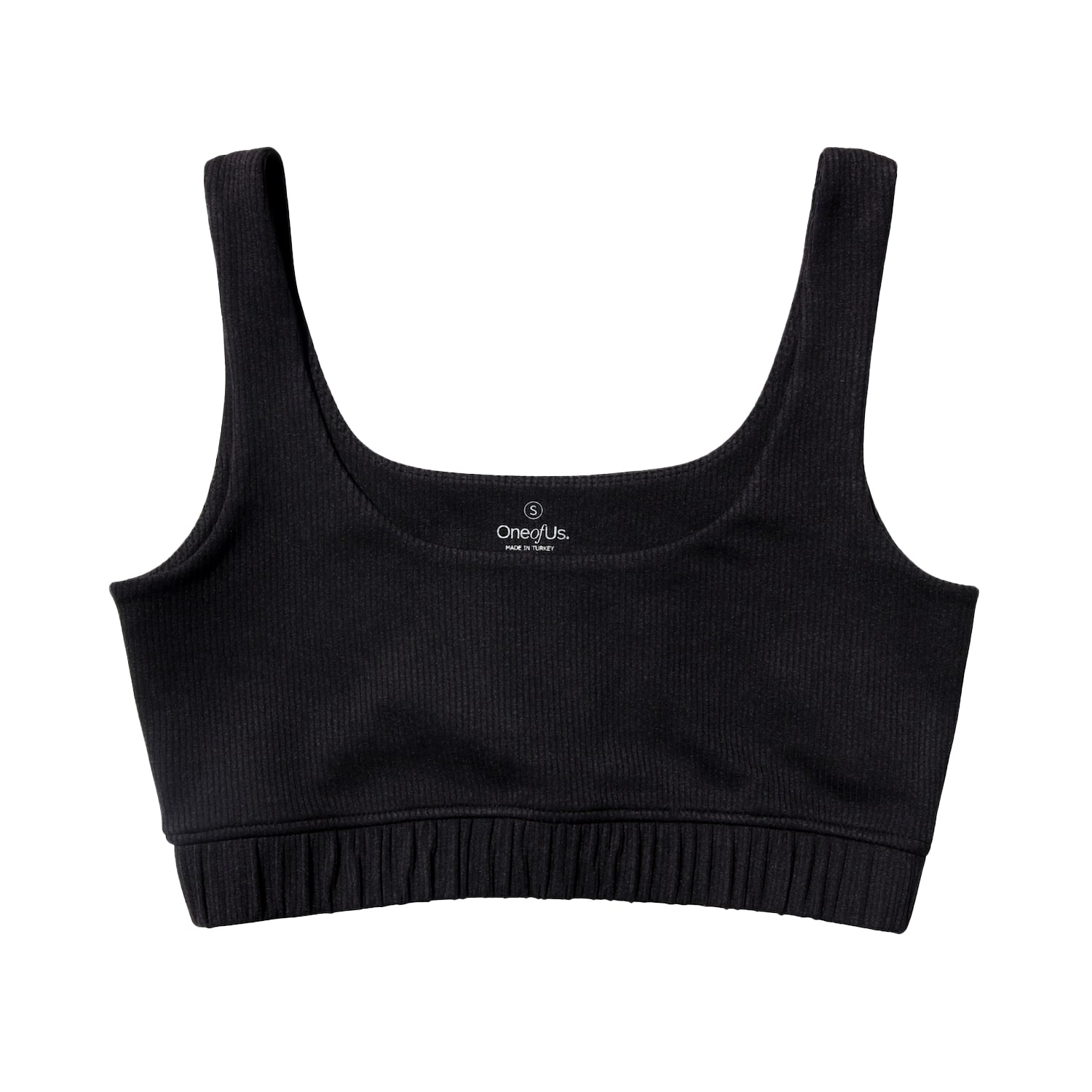 One Of Us Women's Black Helen Can Be Anywhere Anytime Round Neck Bralette - Ash In Black