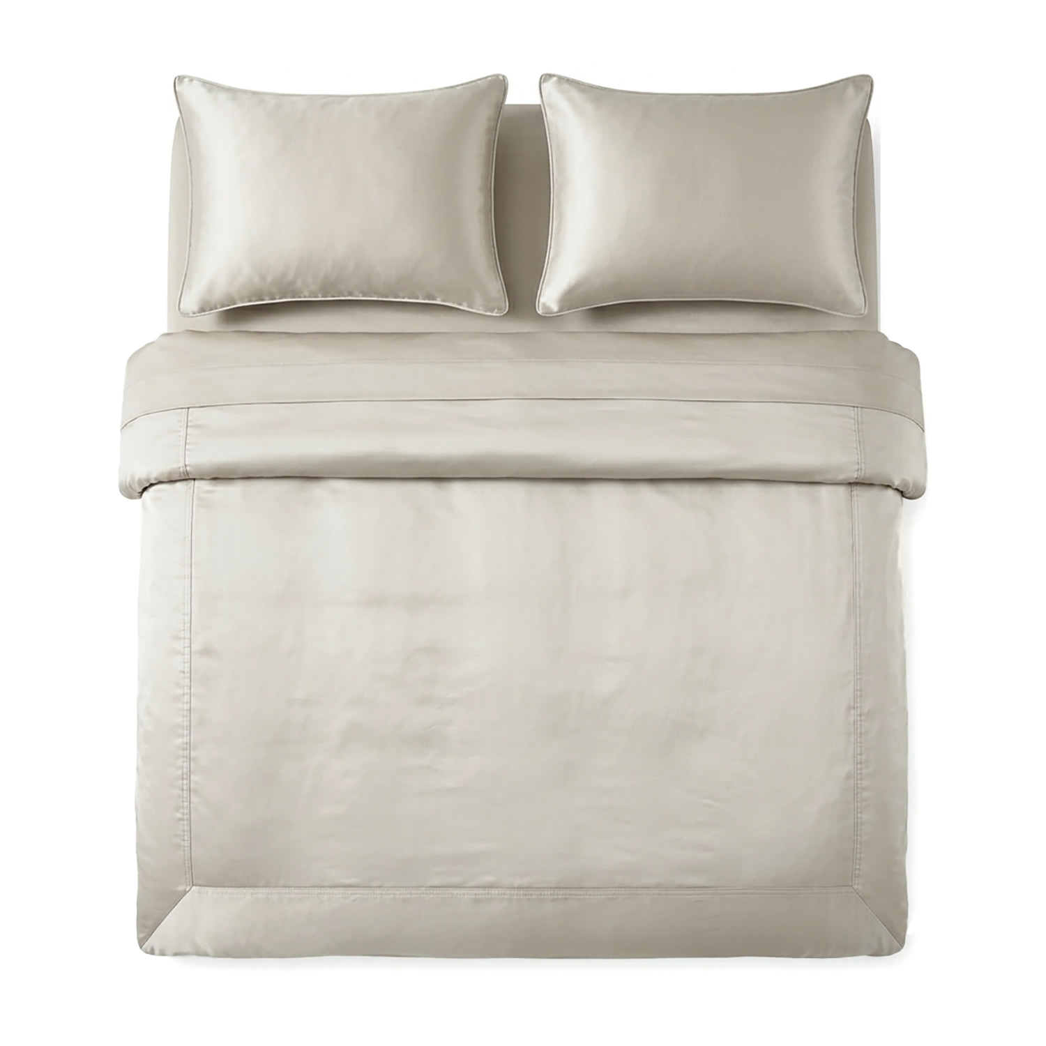 Pure Parima Grey Silken Sateen Tencel™ Duvet Cover Set - Oyster