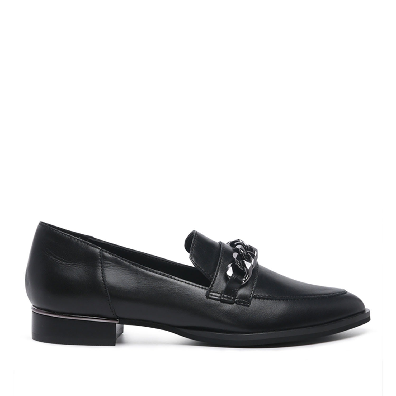 Rag & Co Women's Pola Black Leather Horsebit Loafers In Black