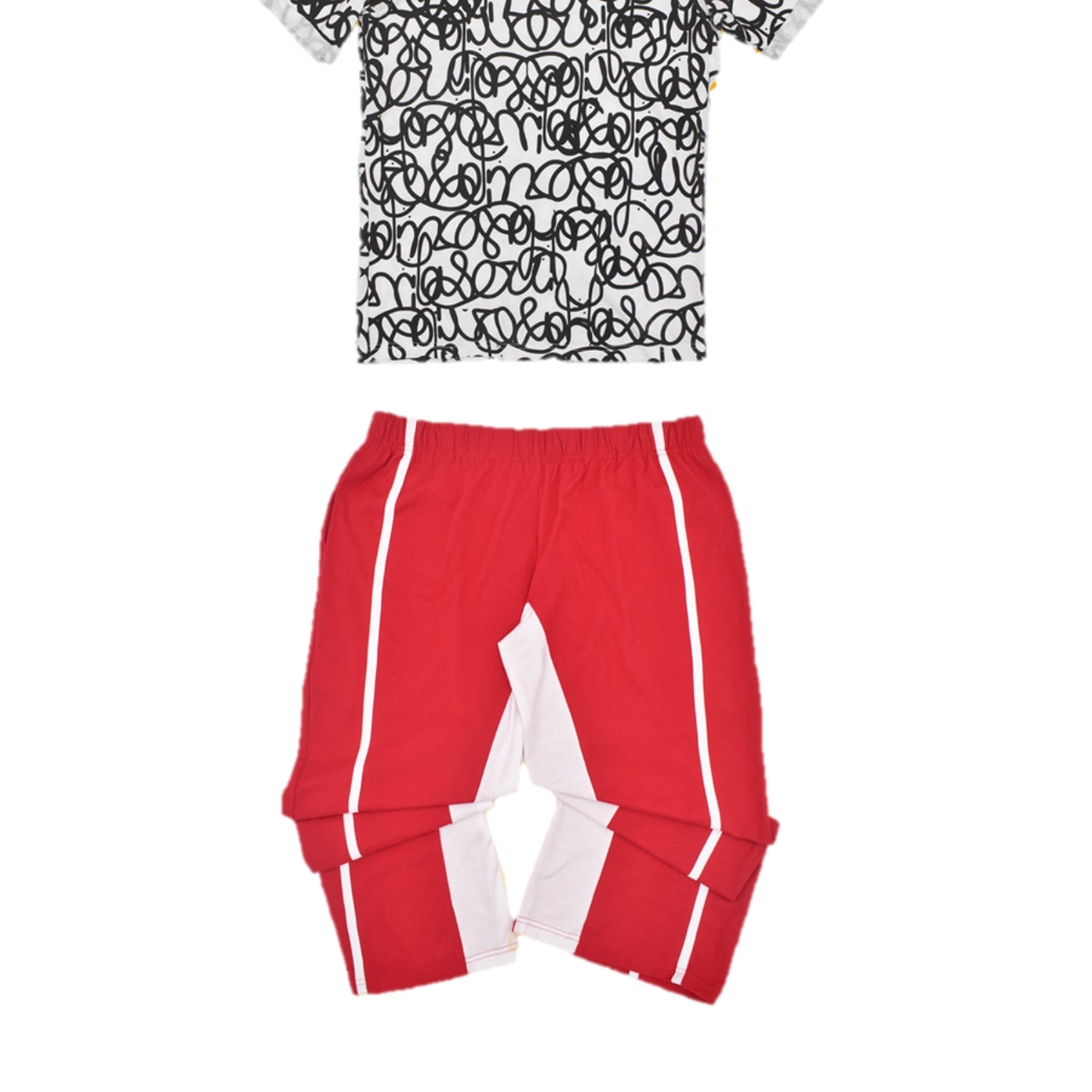 Chuks Collins Men's Red / White Red And White - Graffiti Pant -  Diffusion Collection - Tasou - The A In Red/white