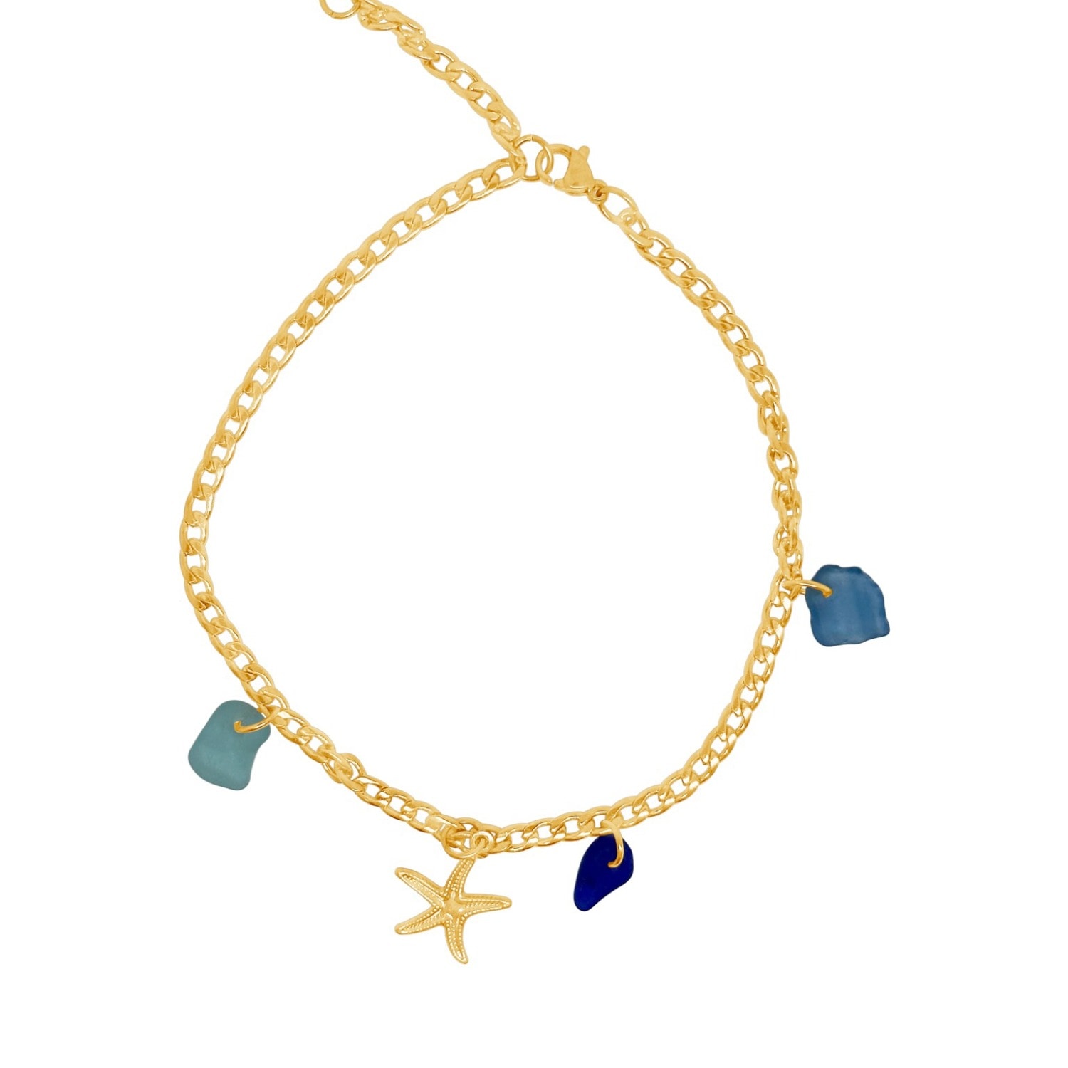 Glasstyk Women's Solstrejf Starfish Anklet Blue In Blue