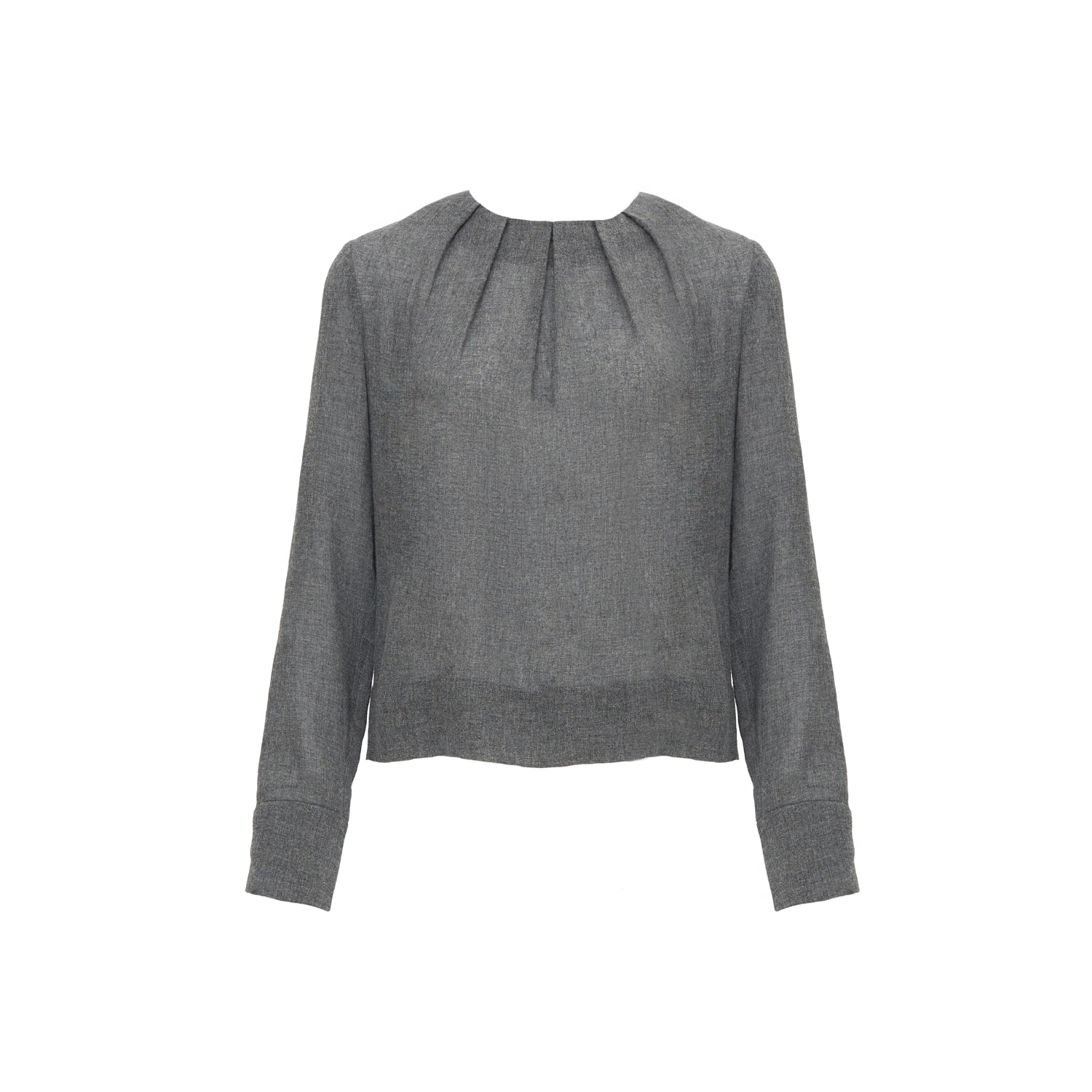 Inavati Women's Grey Blouse With Pleated Front In Grey