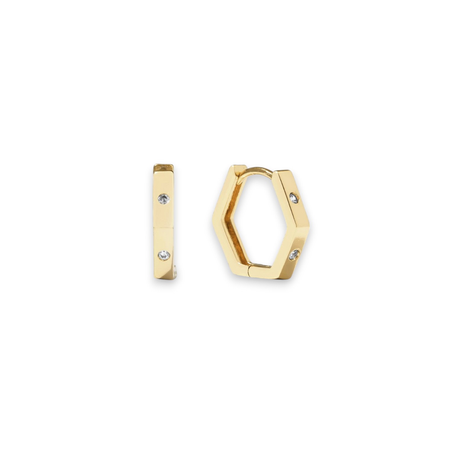 Alexie Of Athens Women's Gold Solis Geo Pave Huggies