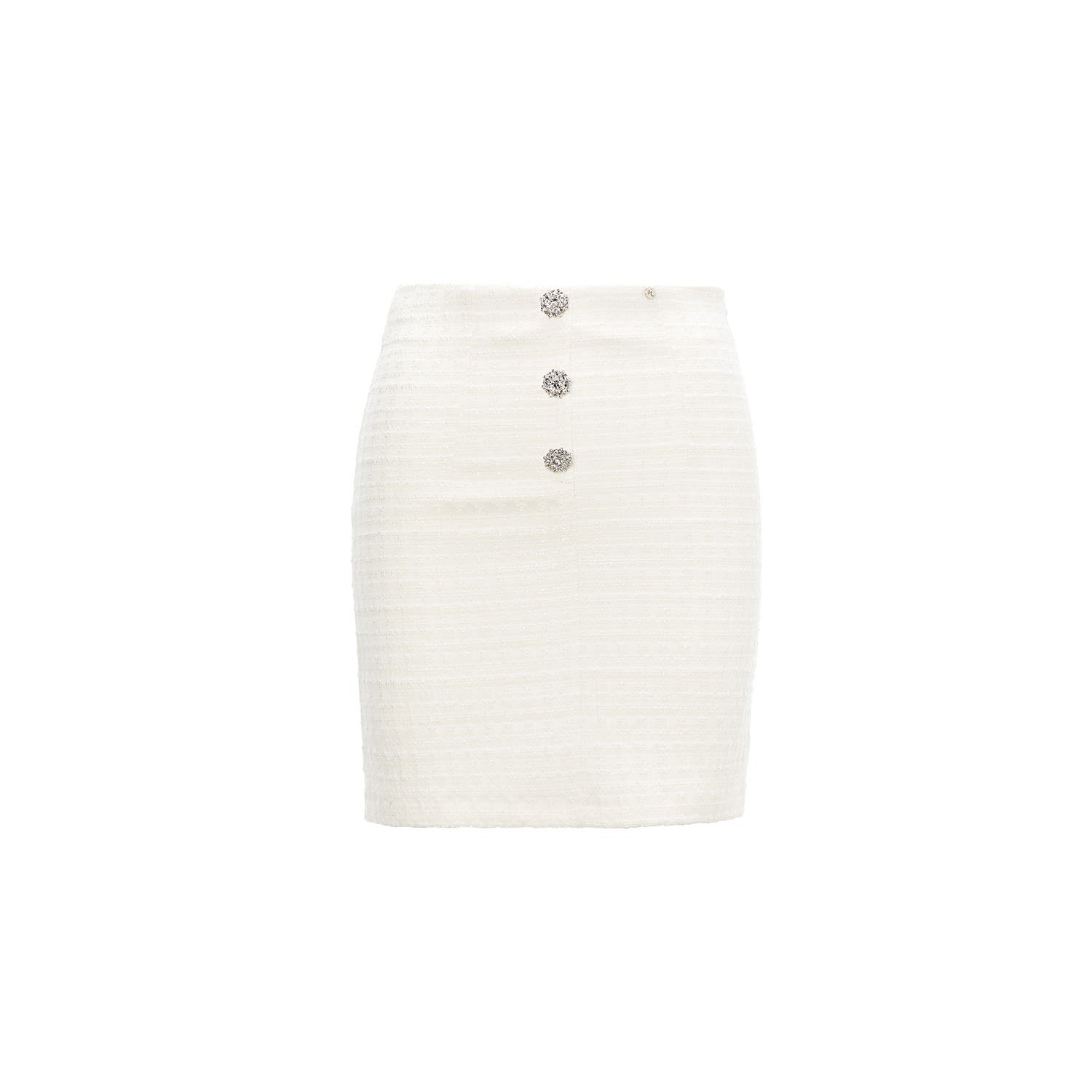 Nissa Women's High-waisted Bouclé Skirt White In White