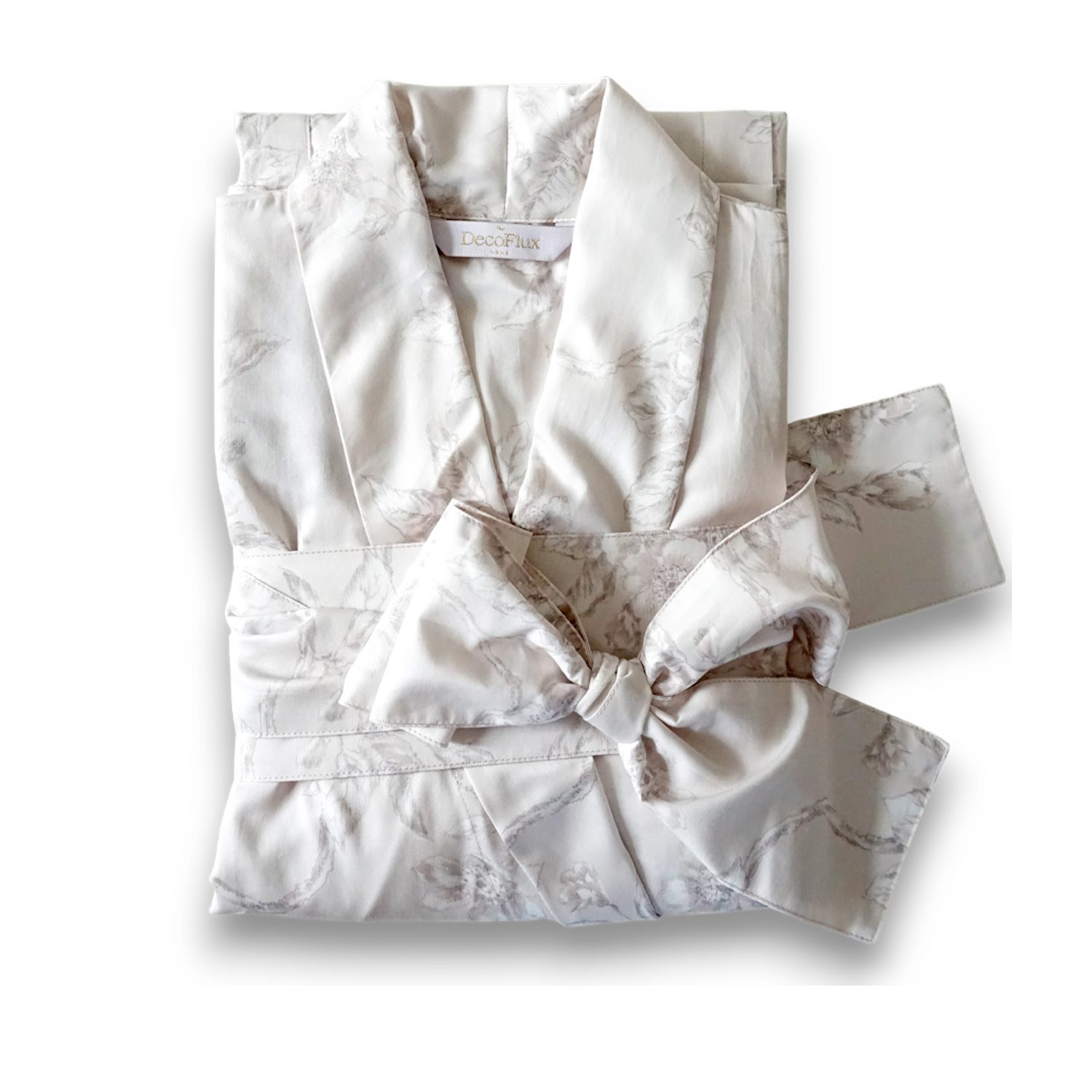 Women's Neutrals Classic Sateen Bathrobe Eden Beige | Small | Decoflux Home