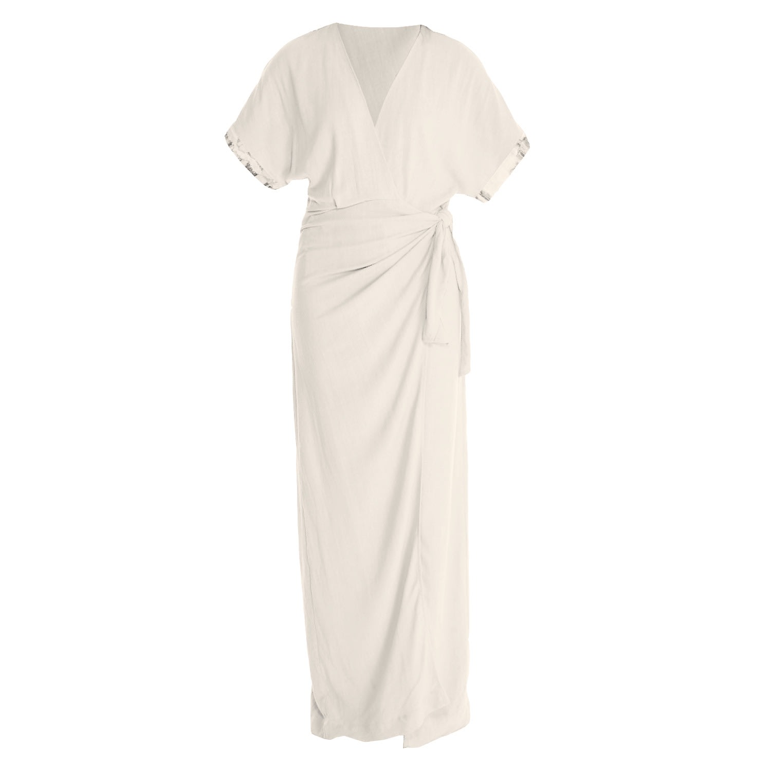 Women’s Long Wrap Dress - White Medium Carlton Jones