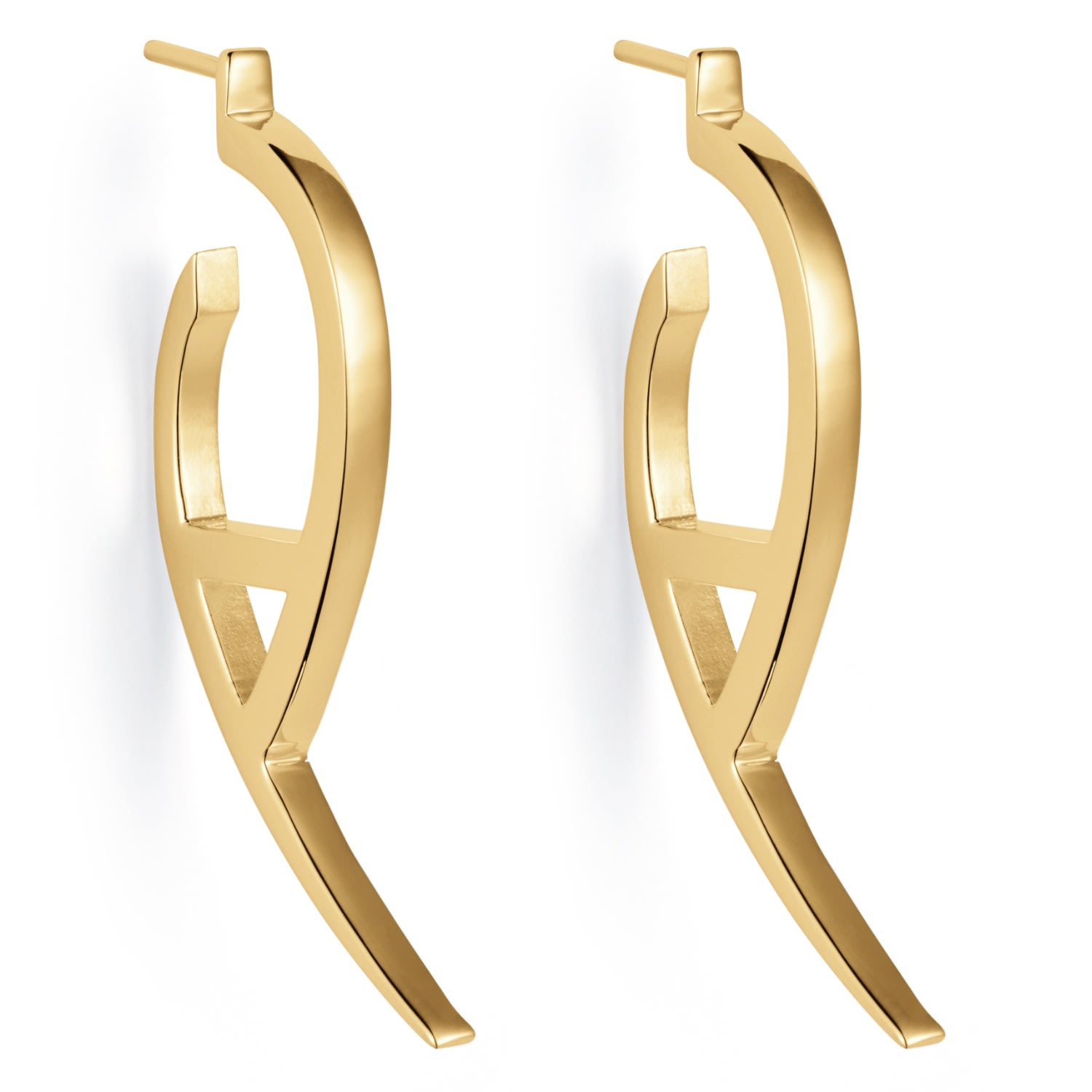 Toolally Women's Flick Earrings - Gold Vermeil