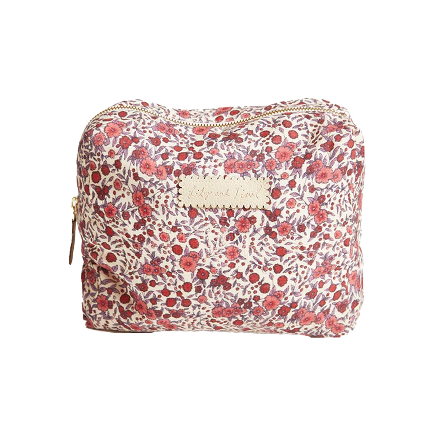 Lily And Lionel Pink / Purple / Red Wash Bag Aster Floral Pink In Pink/purple/red