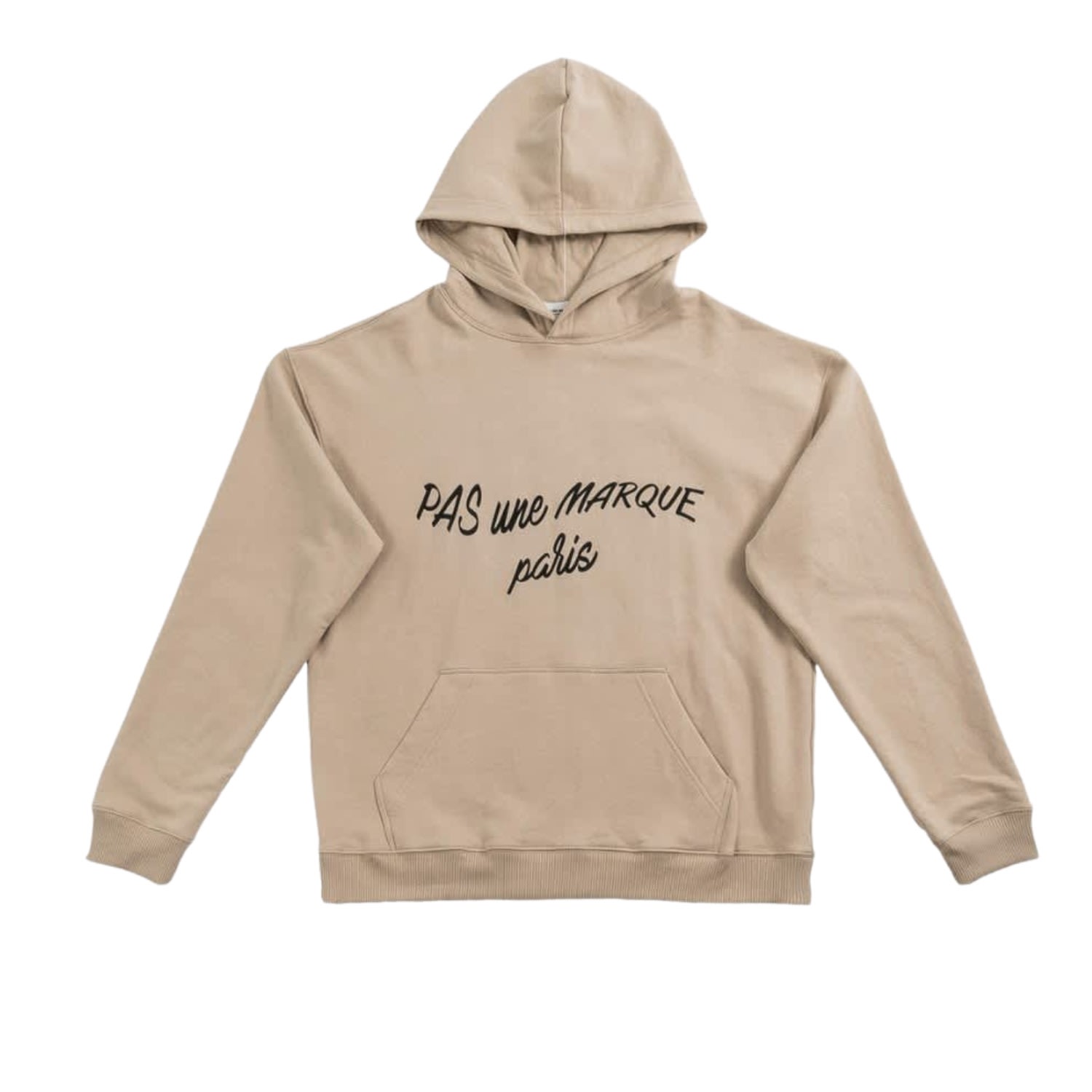 Pas Une Marque Neutrals Oversized Hoodie Cursive Beige