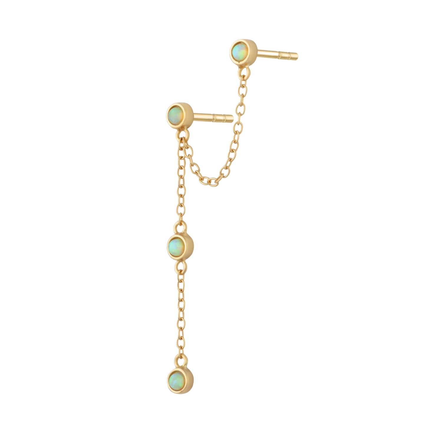 Women’s Gold Lime Opal Chandelier Stud Single Earring Scream Pretty