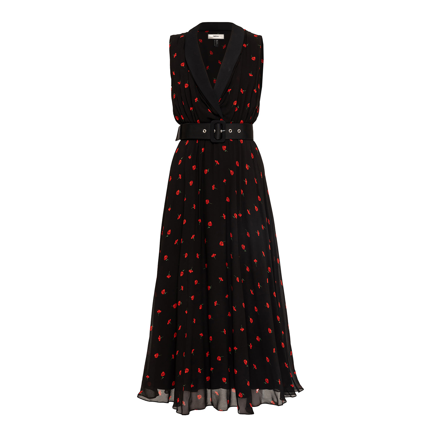 Nissa Women's Belted Viscose A-line Dress