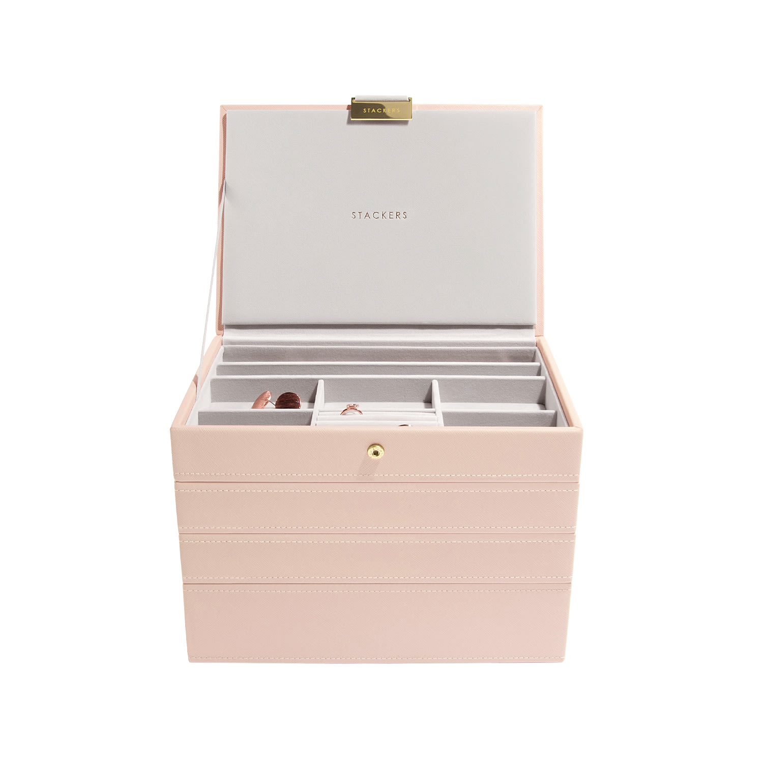 Stackers Women's  Blush Pink Classic Set Of Four Champagne Gold In Pink