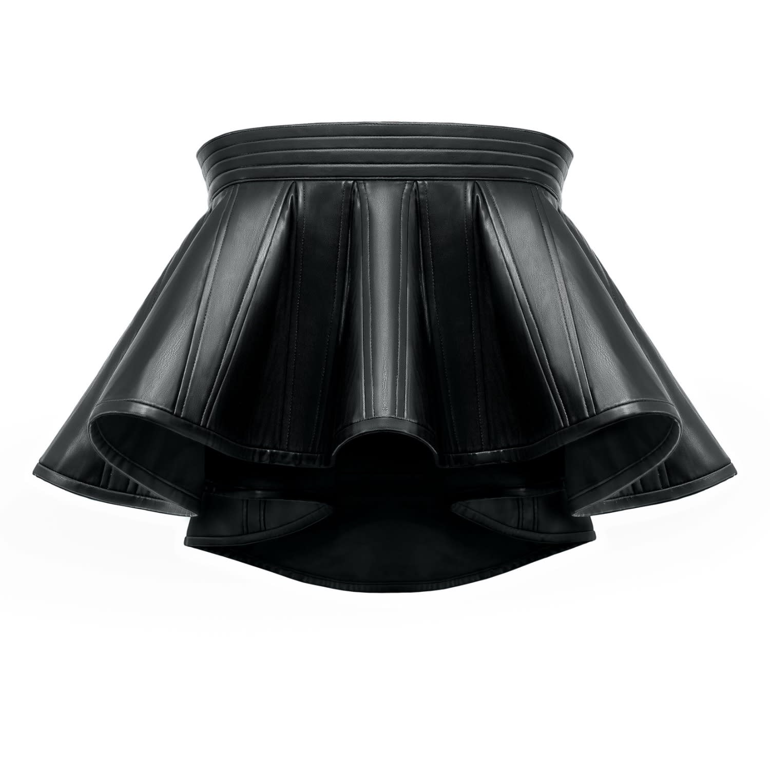 Kargede Women's Black Designer Leather Crop Top - Structured In Black
