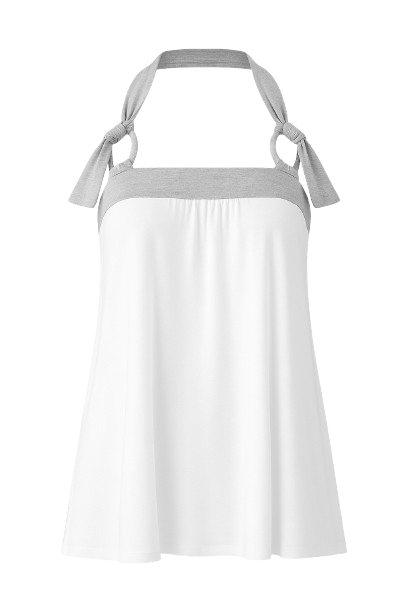 Conquista Women's White Halter Neck Tunic In White
