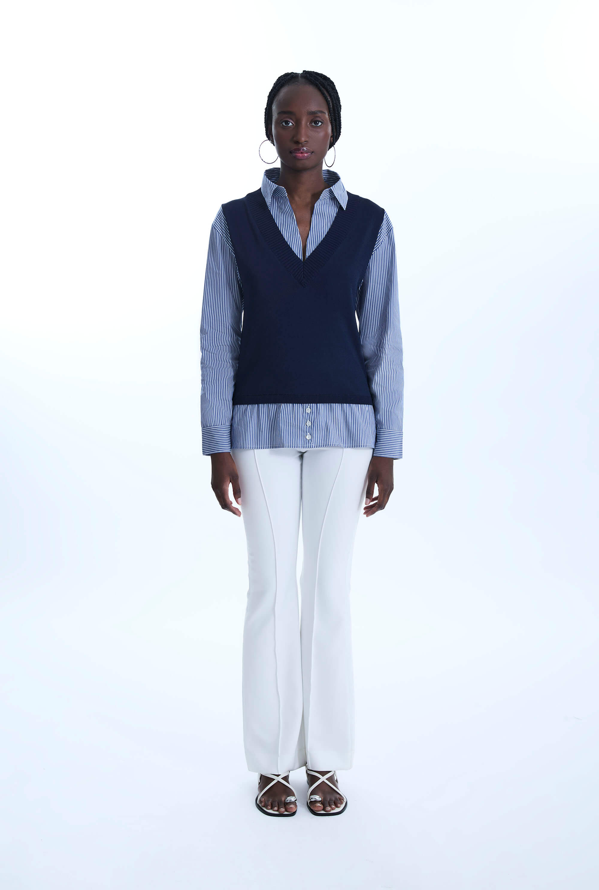 Vest Over Shirt Top | James Lakeland | Wolf & Badger