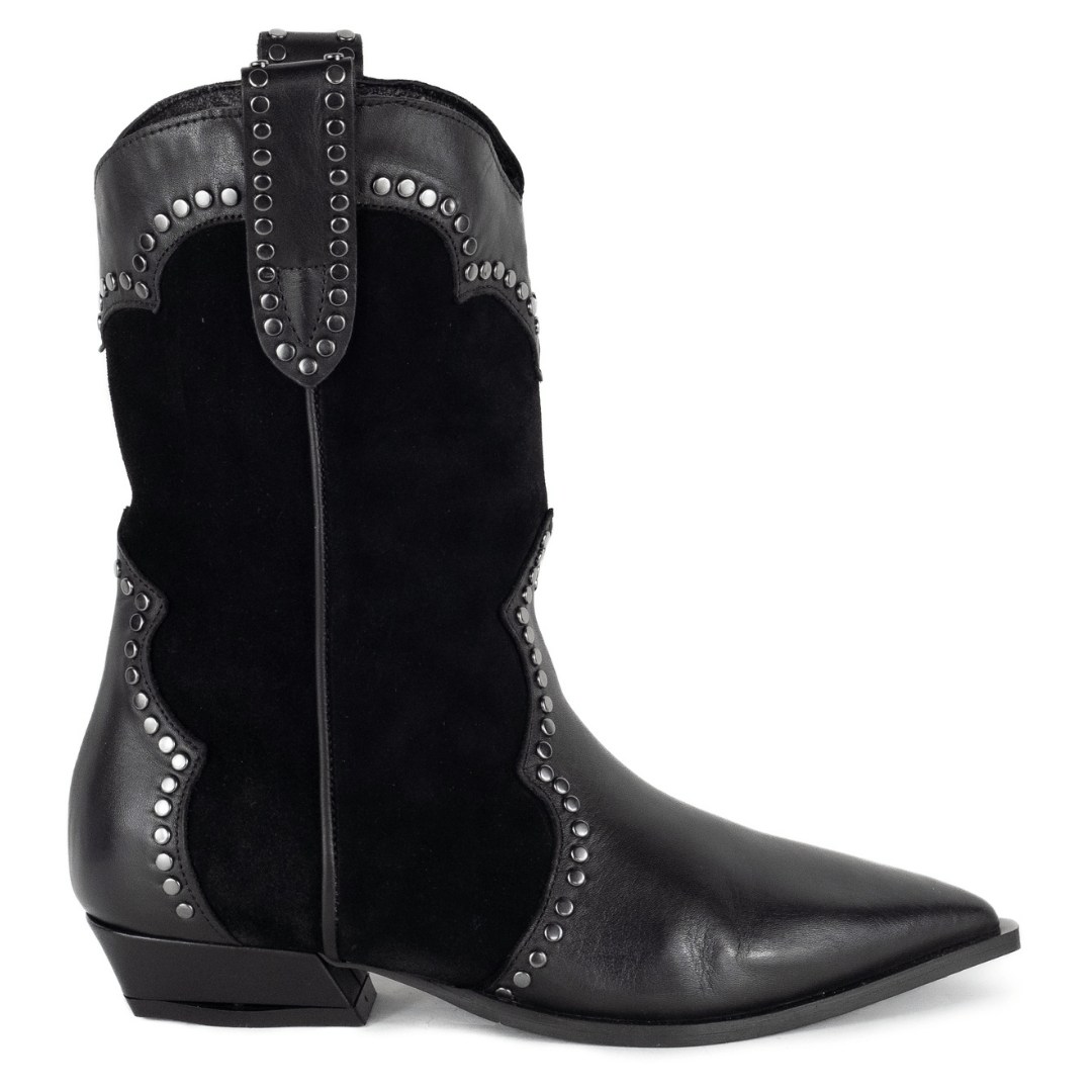 Keith Scarrott Shoes Women's Arzano Black Suede Cowboy Boot In Black