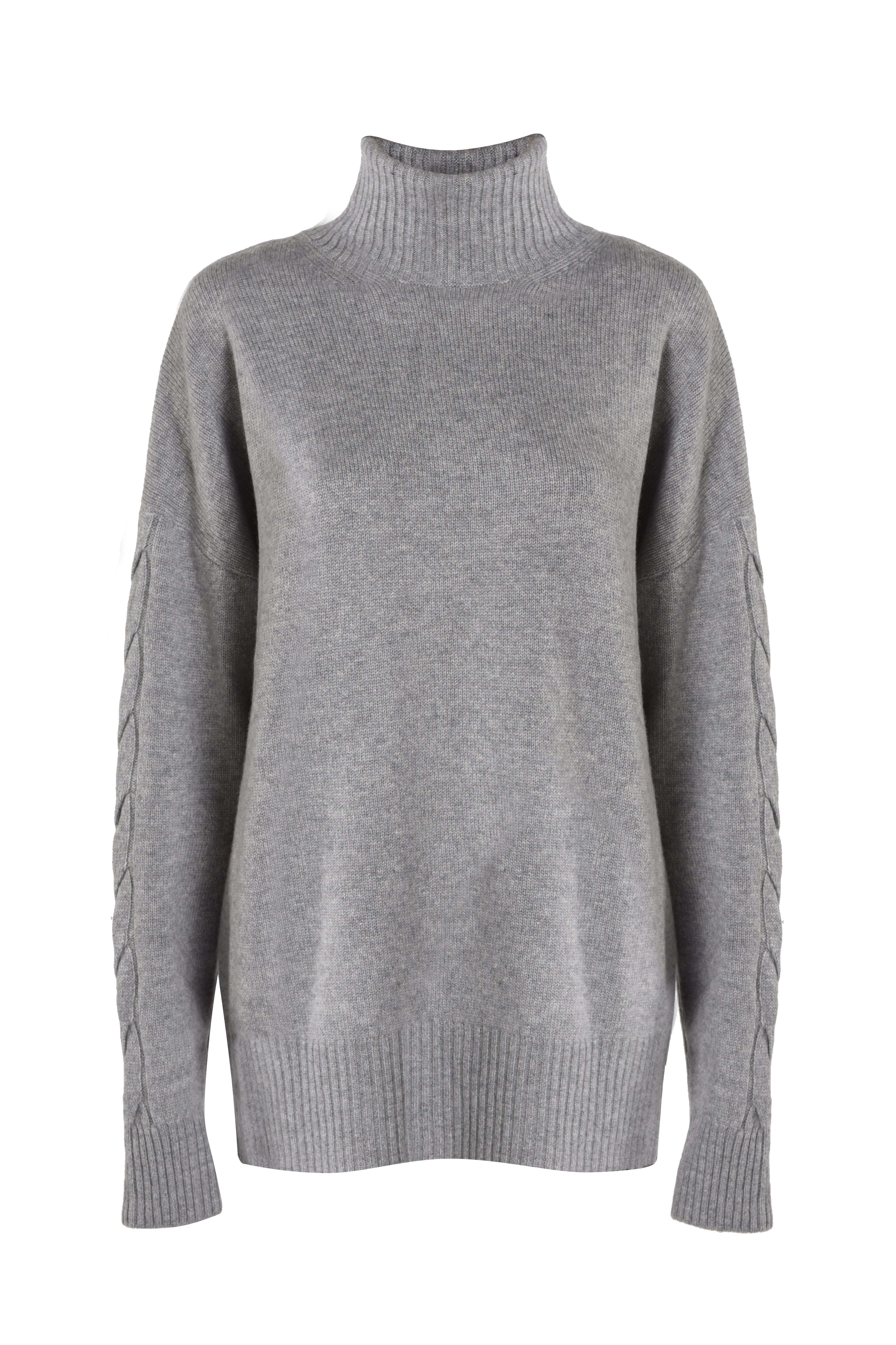 Justlove Women's Cashmere Sweater Braidy Grey In Grey