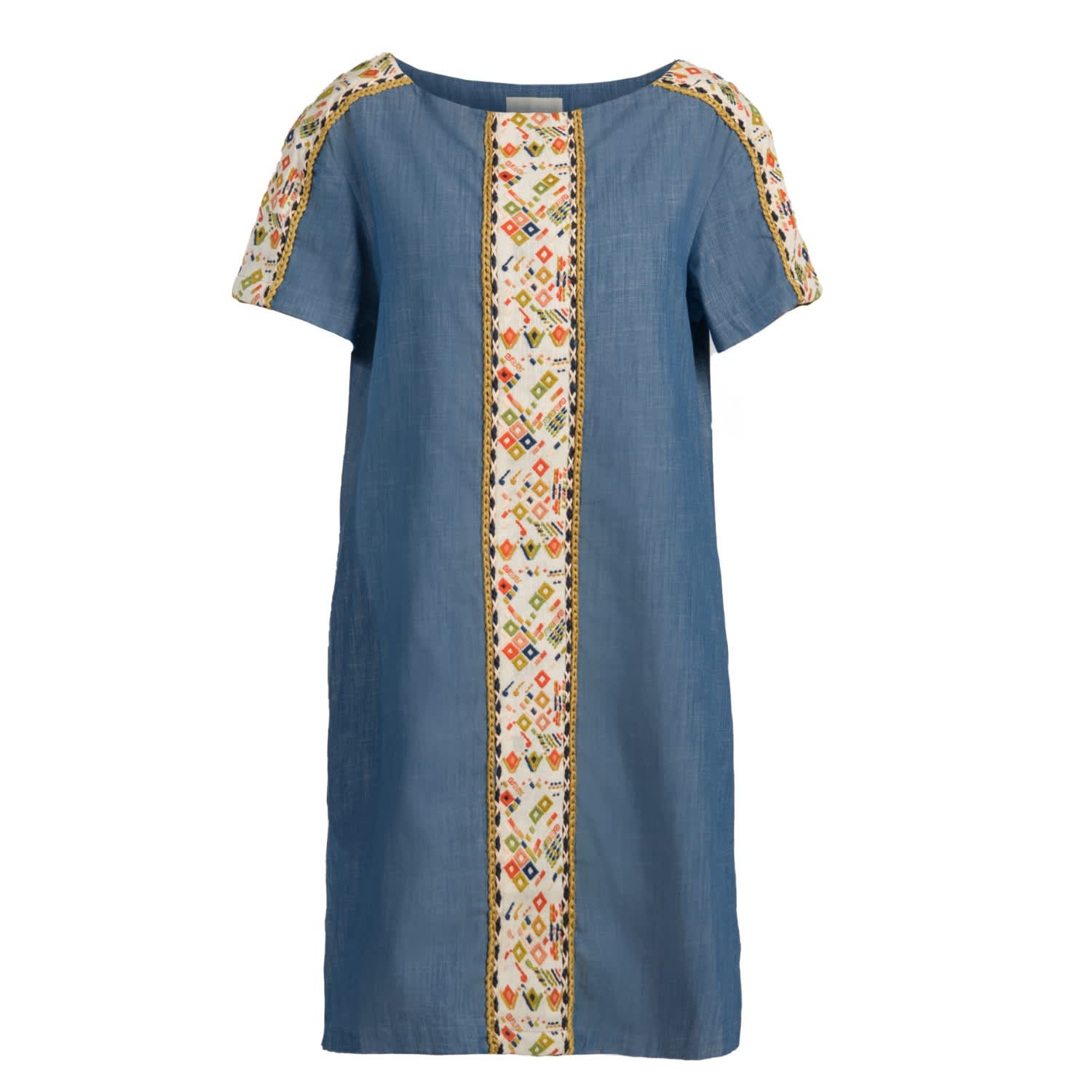 denim dress embroidered