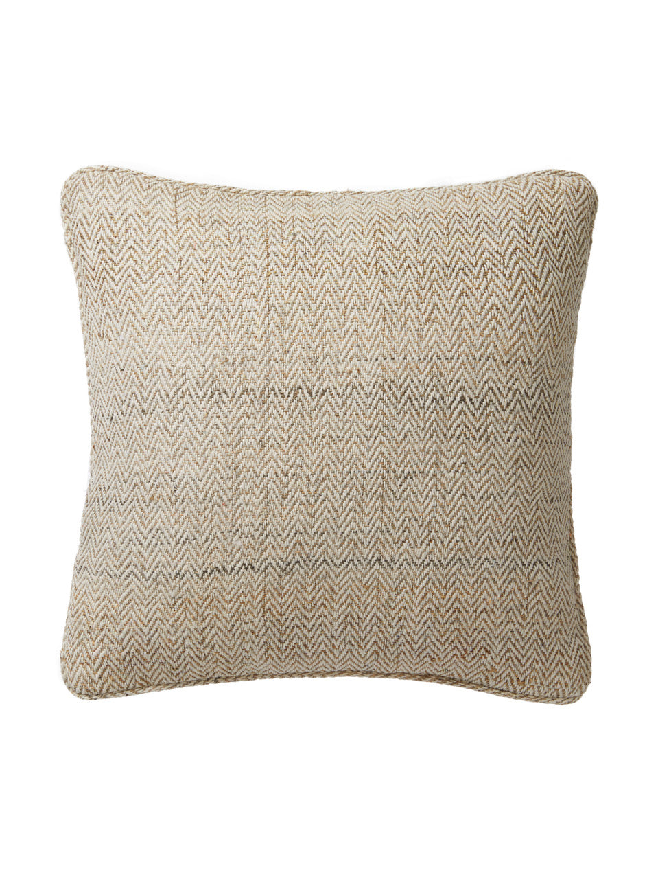 Neutrals Herringbone Hemp Cushion One Size Fameed Khalique Ltd