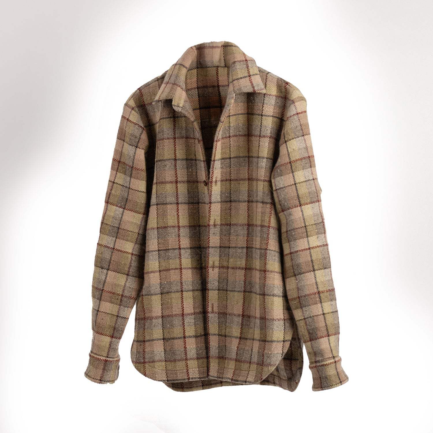 Charkha & Loom Men's Neutrals / Brown Sirius Plaid Shirt Shacket Beige Checks
