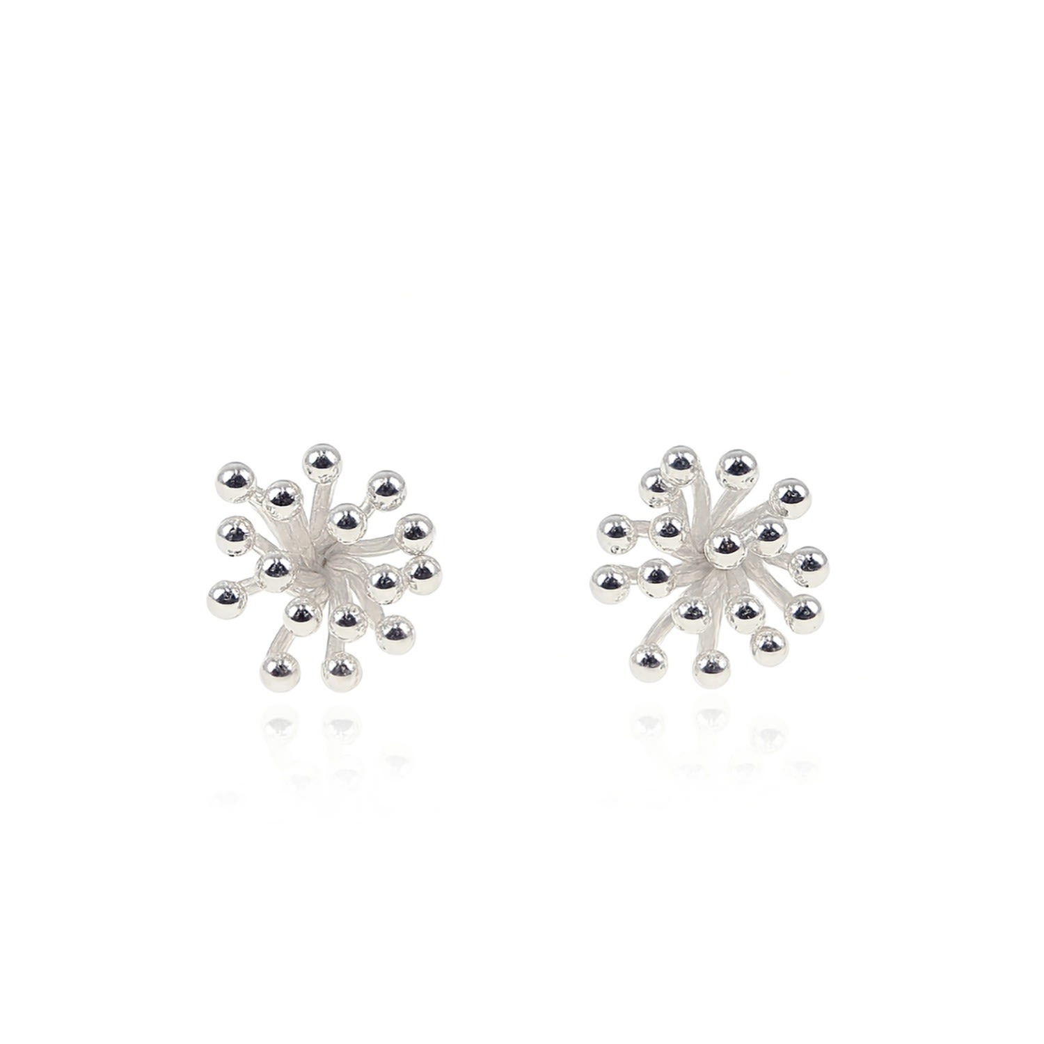 Janus Edinburgh Women's Heather Bloom Mini Silver Flower Stud Earrings In Silver