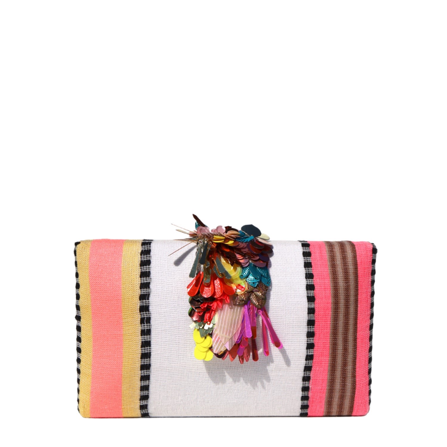 Simitri Women's Pink Nomad Pinata Clutch In Pink