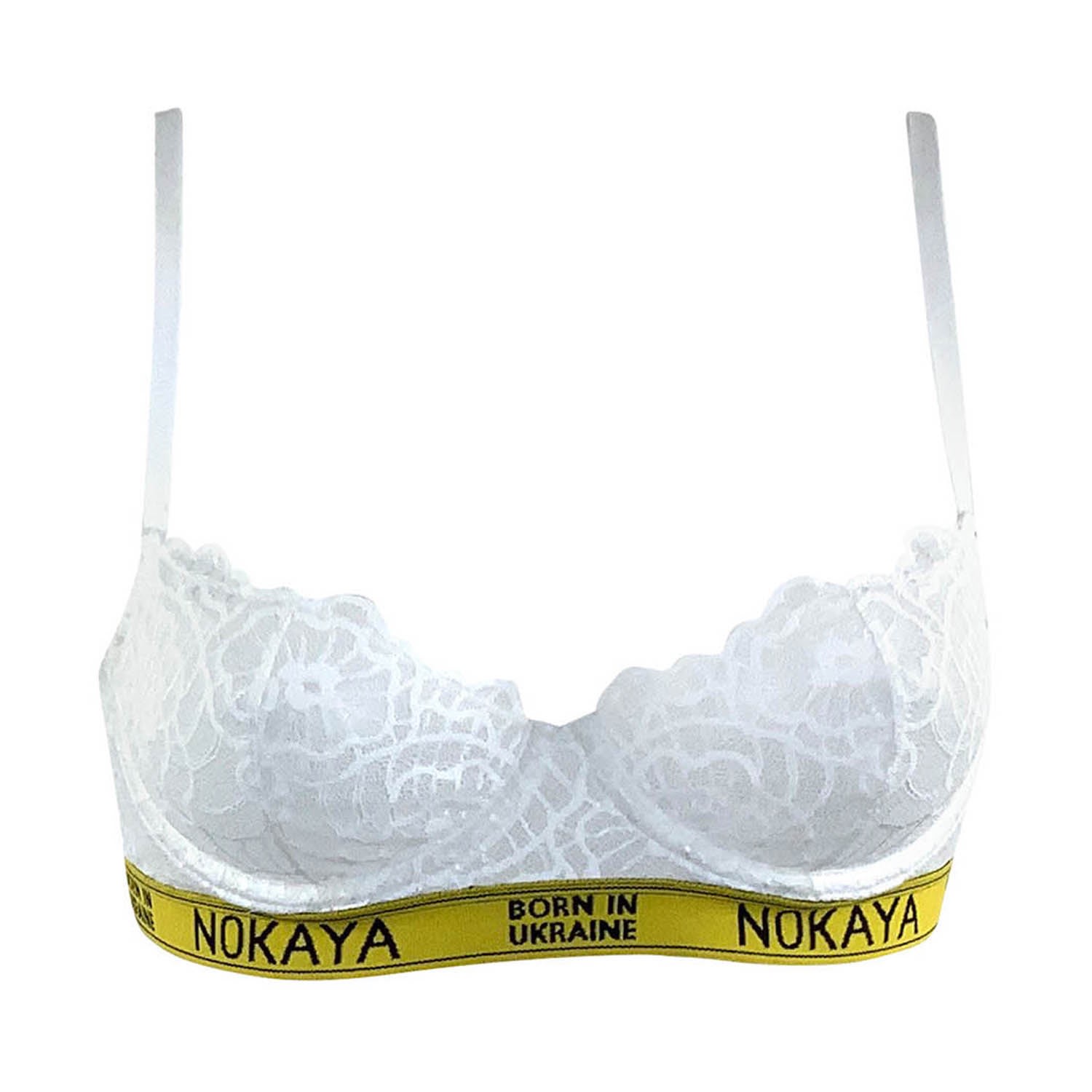 Nokaya Women's Born In Ukraine Balcony Bra - White