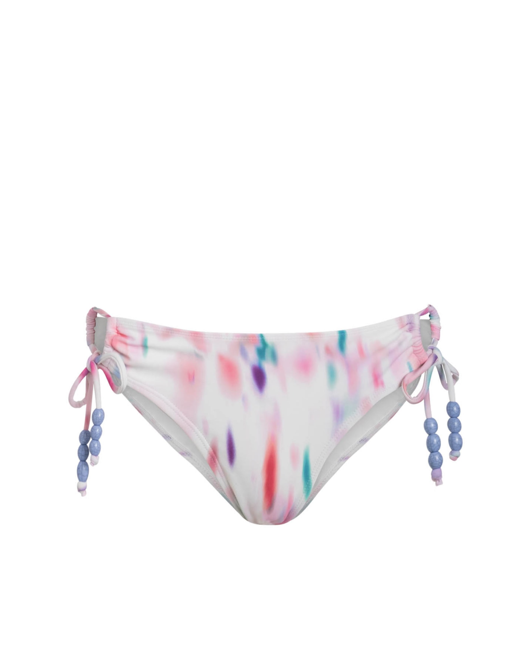 Change Of Scenery Women's White / Pink / Purple Taryn Hipster Tie Bottom In Hazy Ikat Ivory In Multi
