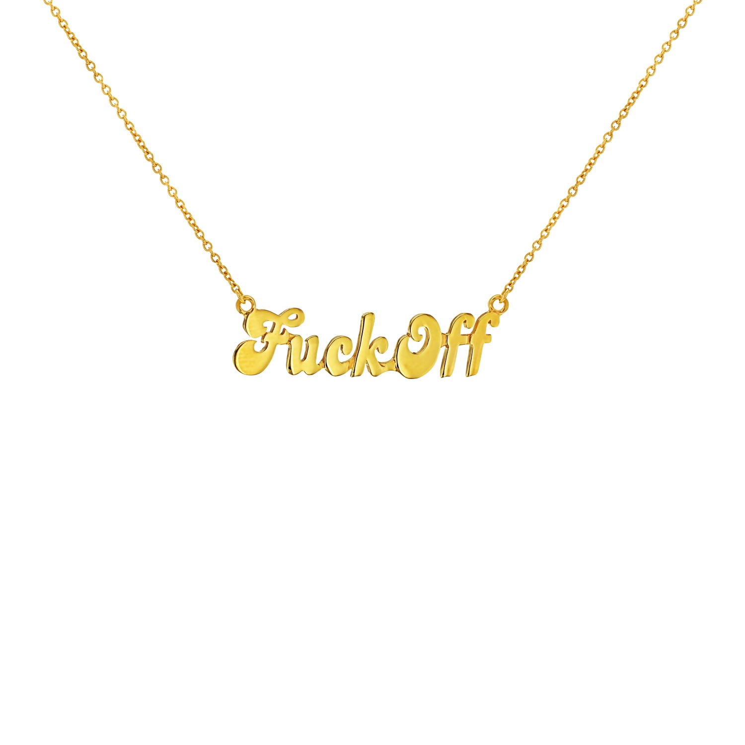 18Kt Gold-Plated Fuck Off Necklace | True Rocks | Wolf & Badger