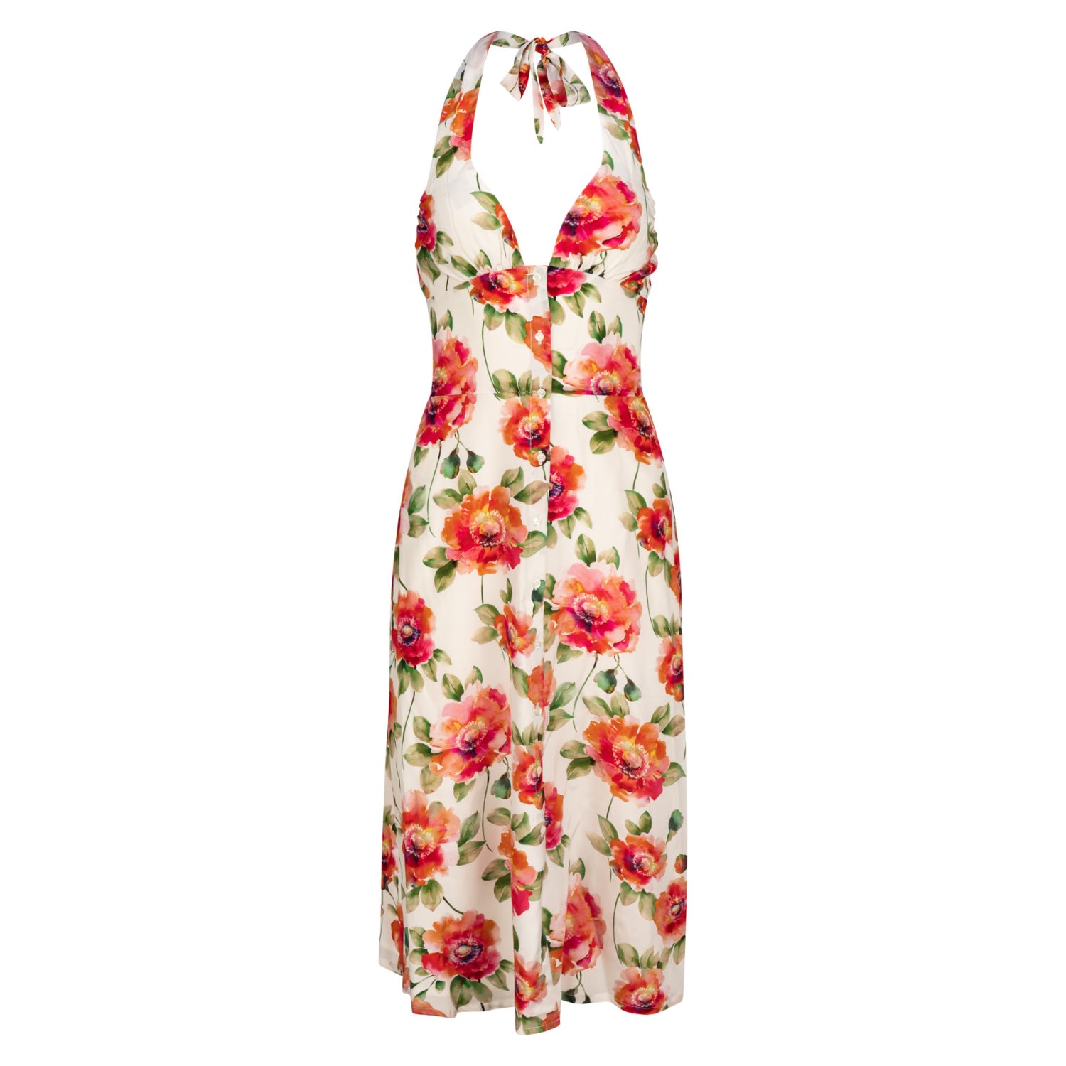 Women's White Darling Hedy Neckholder Silk Dress | Extra Small | Introvertie Vienna