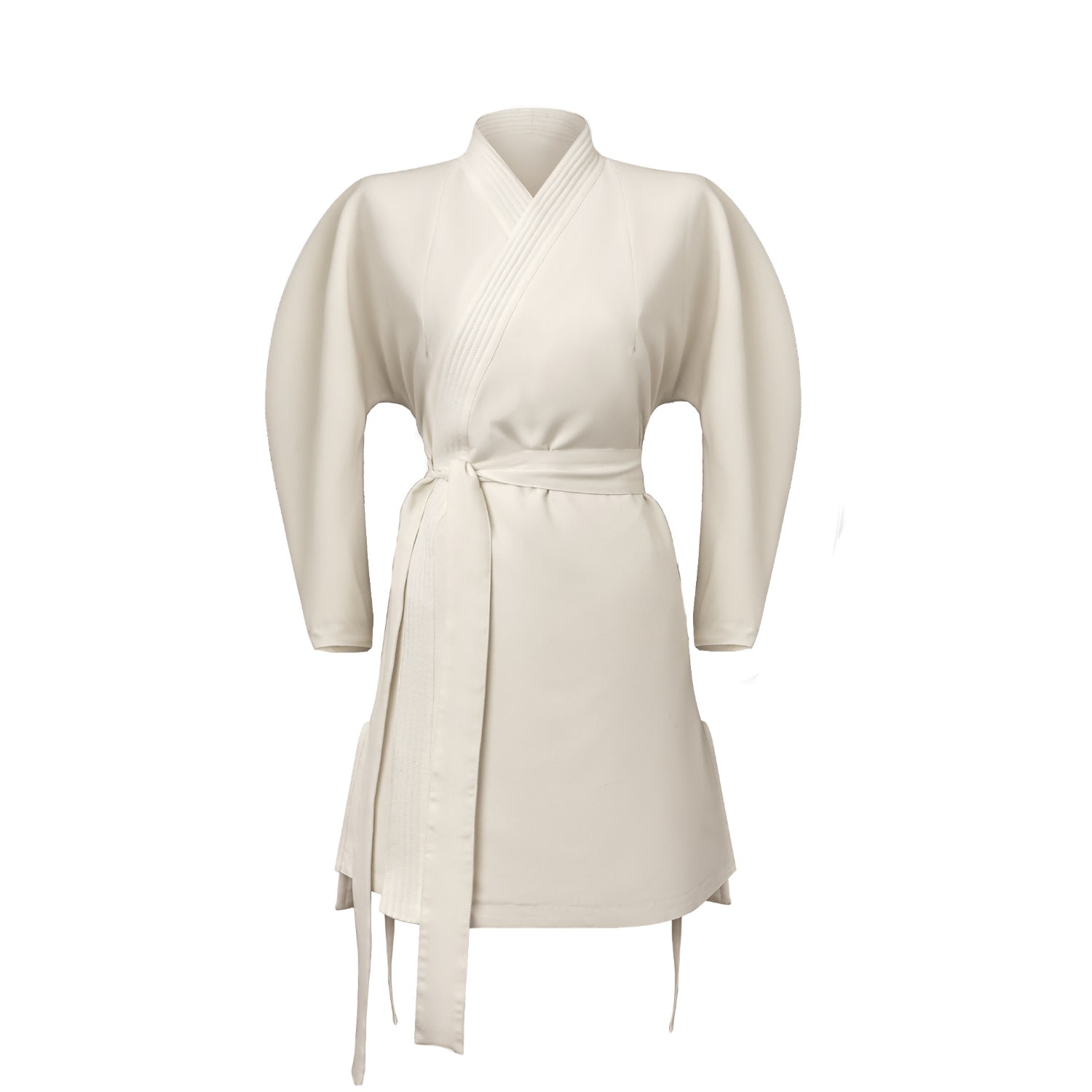 Lily Phellera Women's White Gia Kimono Wrap Mini Dress In White