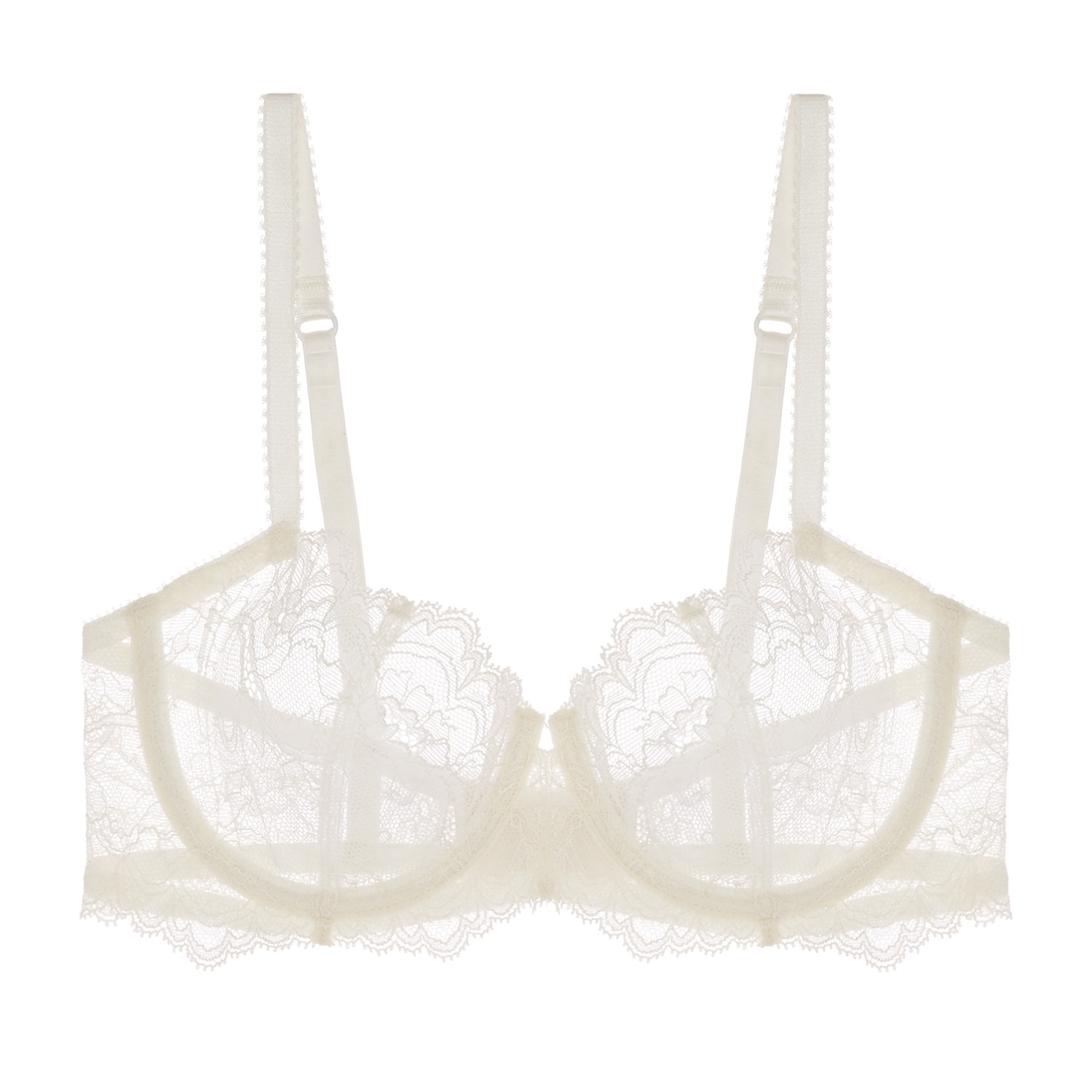 Women&rsquo;s White Anais Low Balconette Bra Powder | 36C | Journelle