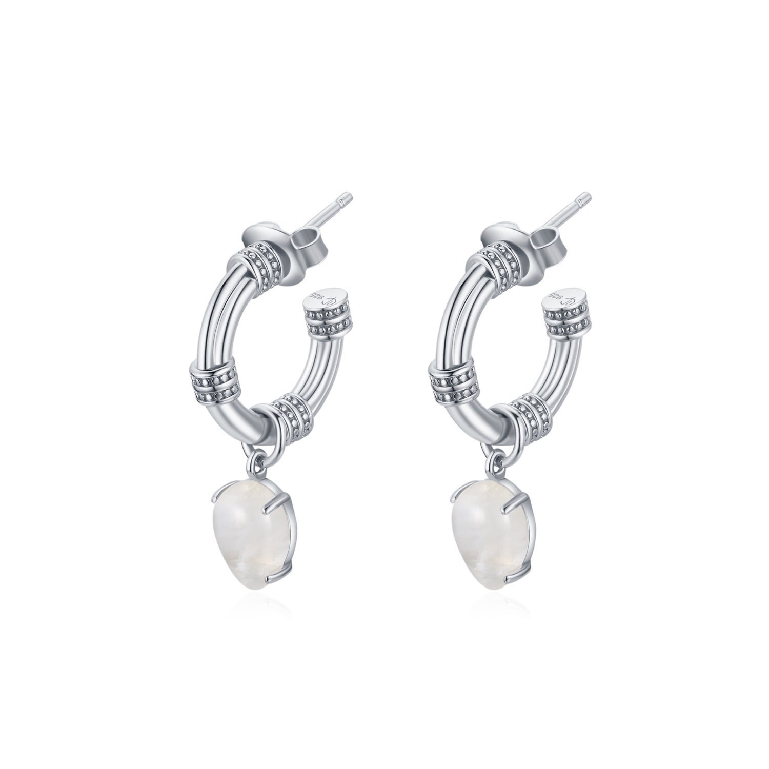 Women’s Cvlcha Moonstone Hoop Earrings - Silver